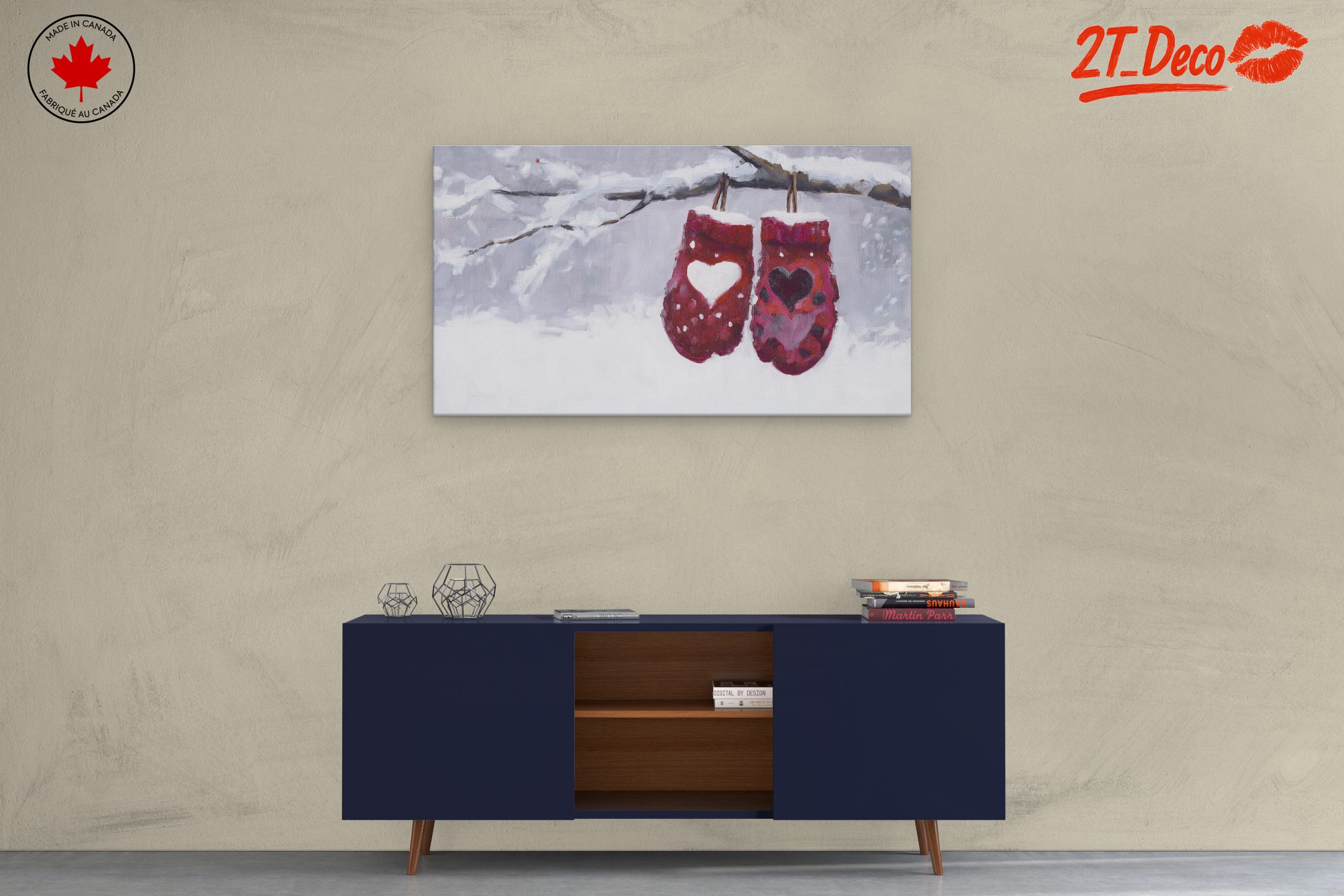 Red Mittens in Winter Snow - Image 3