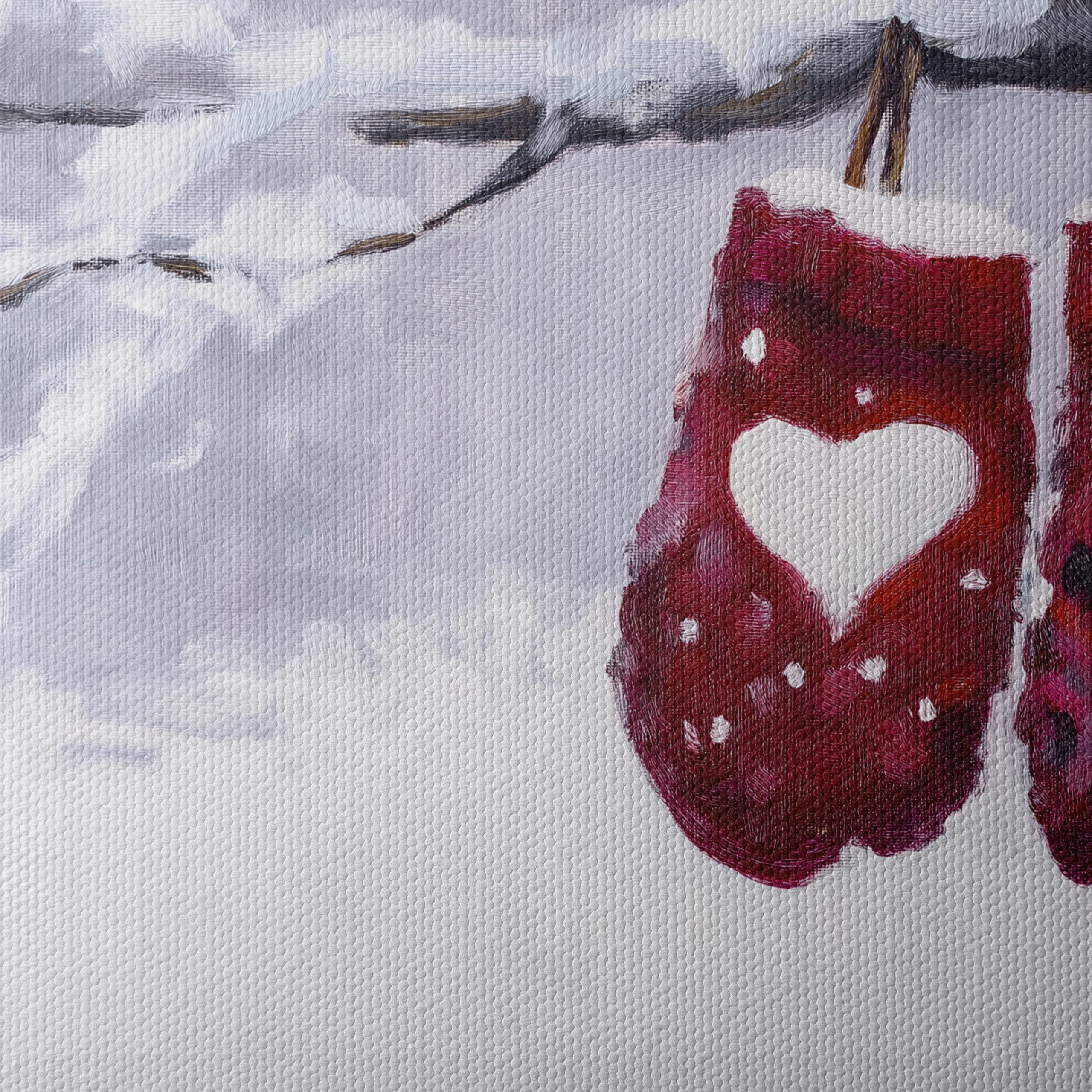 Red Mittens in Winter Snow - Image 4
