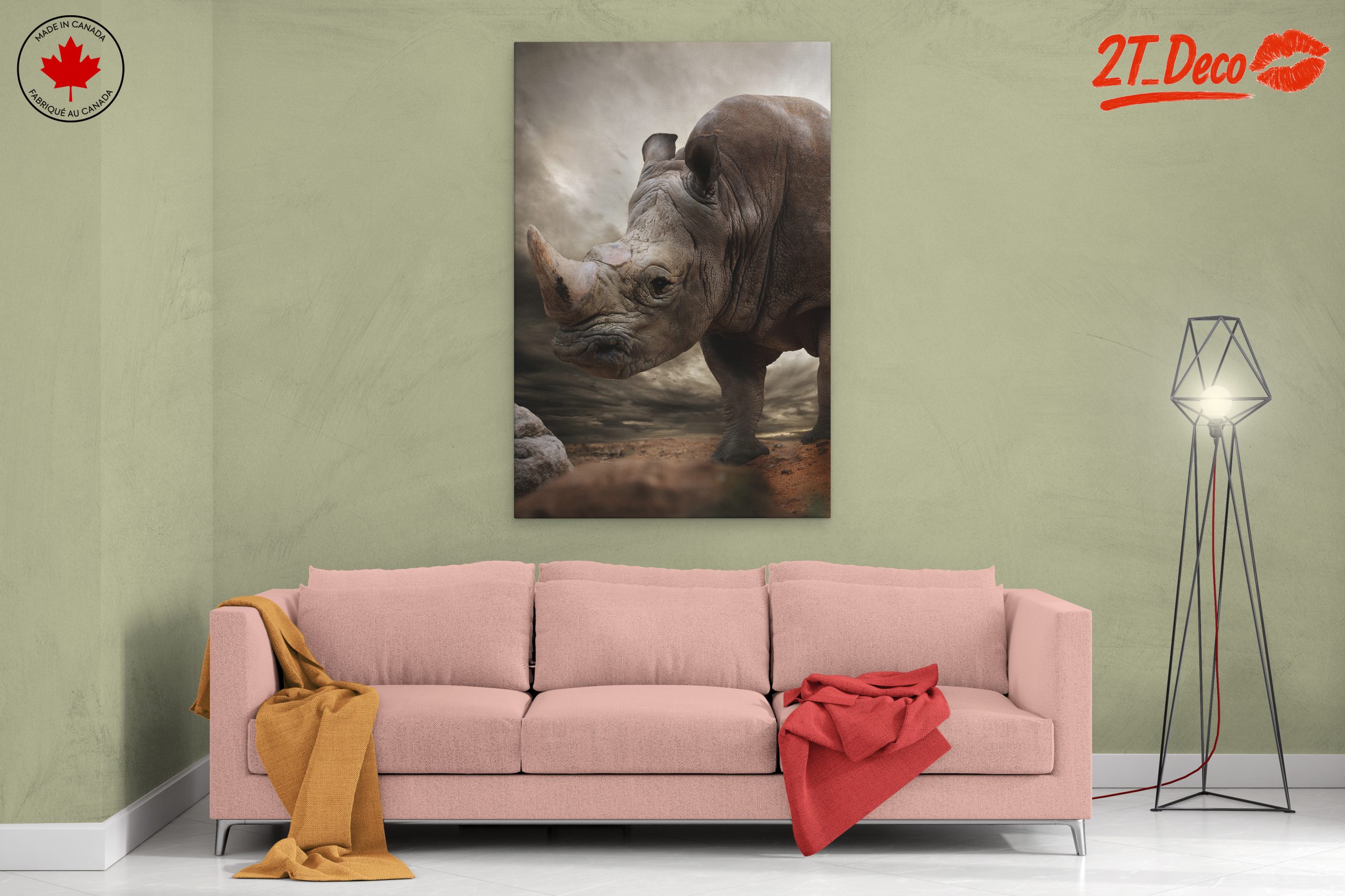Majestic Rhinoceros in Dramatic Landscape - Image 2