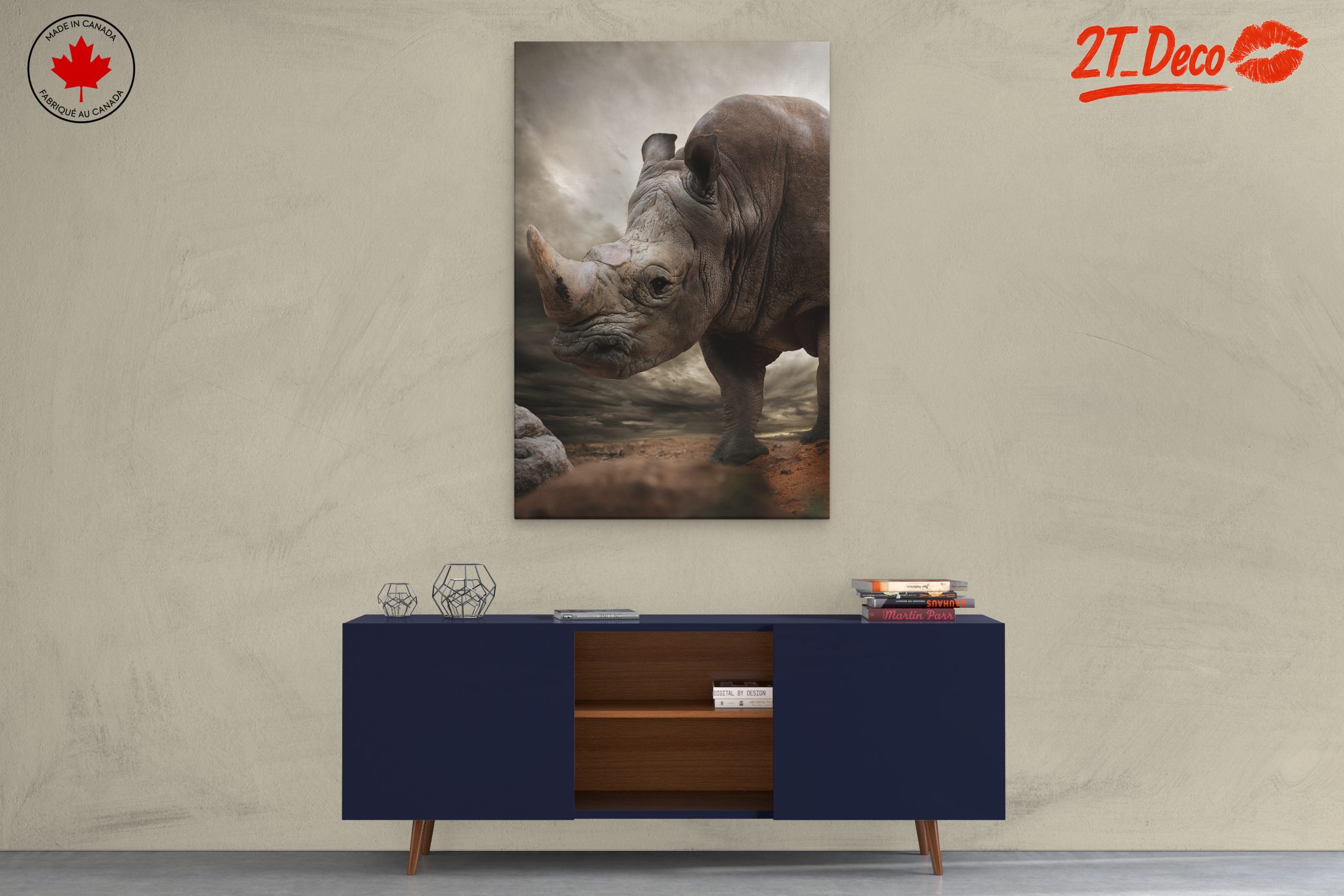 Majestic Rhinoceros in Dramatic Landscape - Image 3