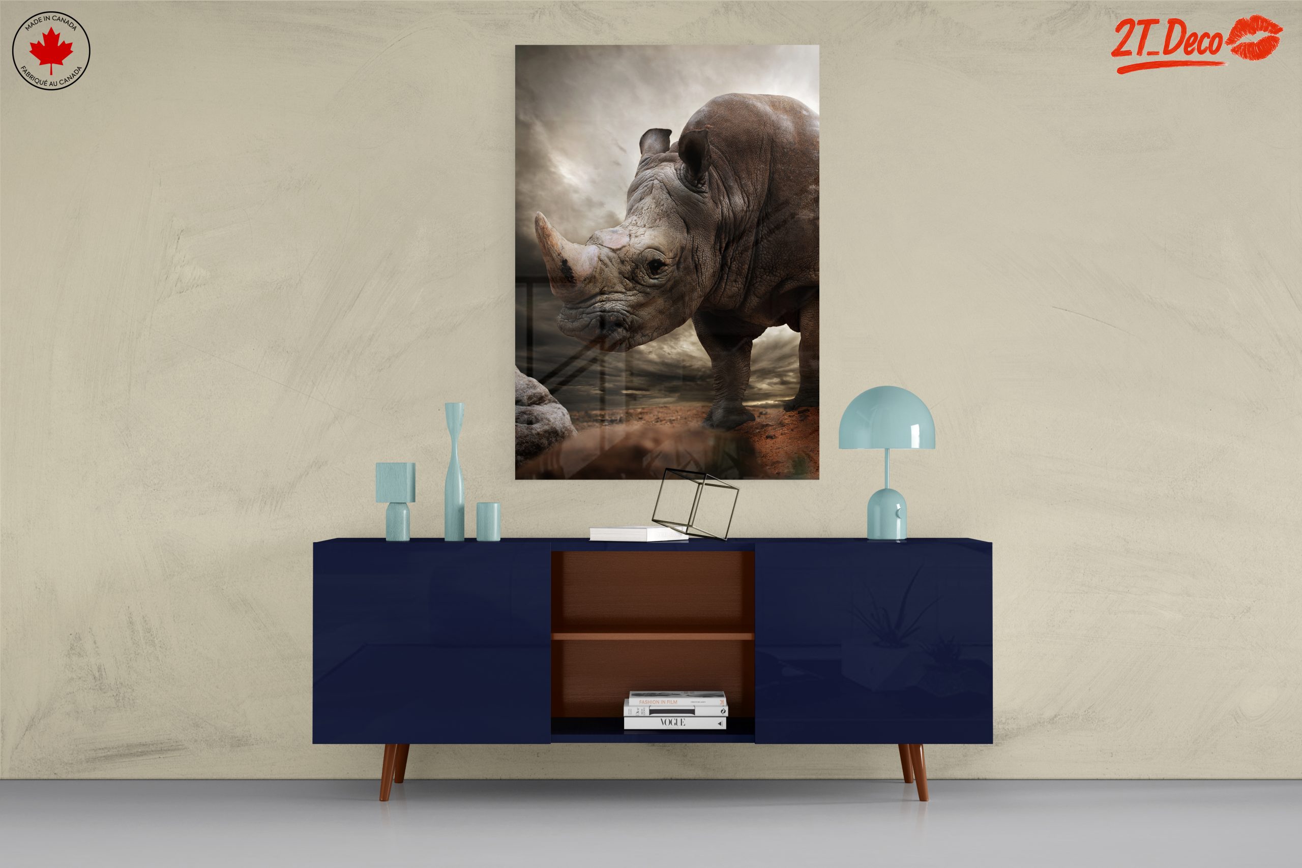 Majestic Rhinoceros in Dramatic Landscape - Image 8