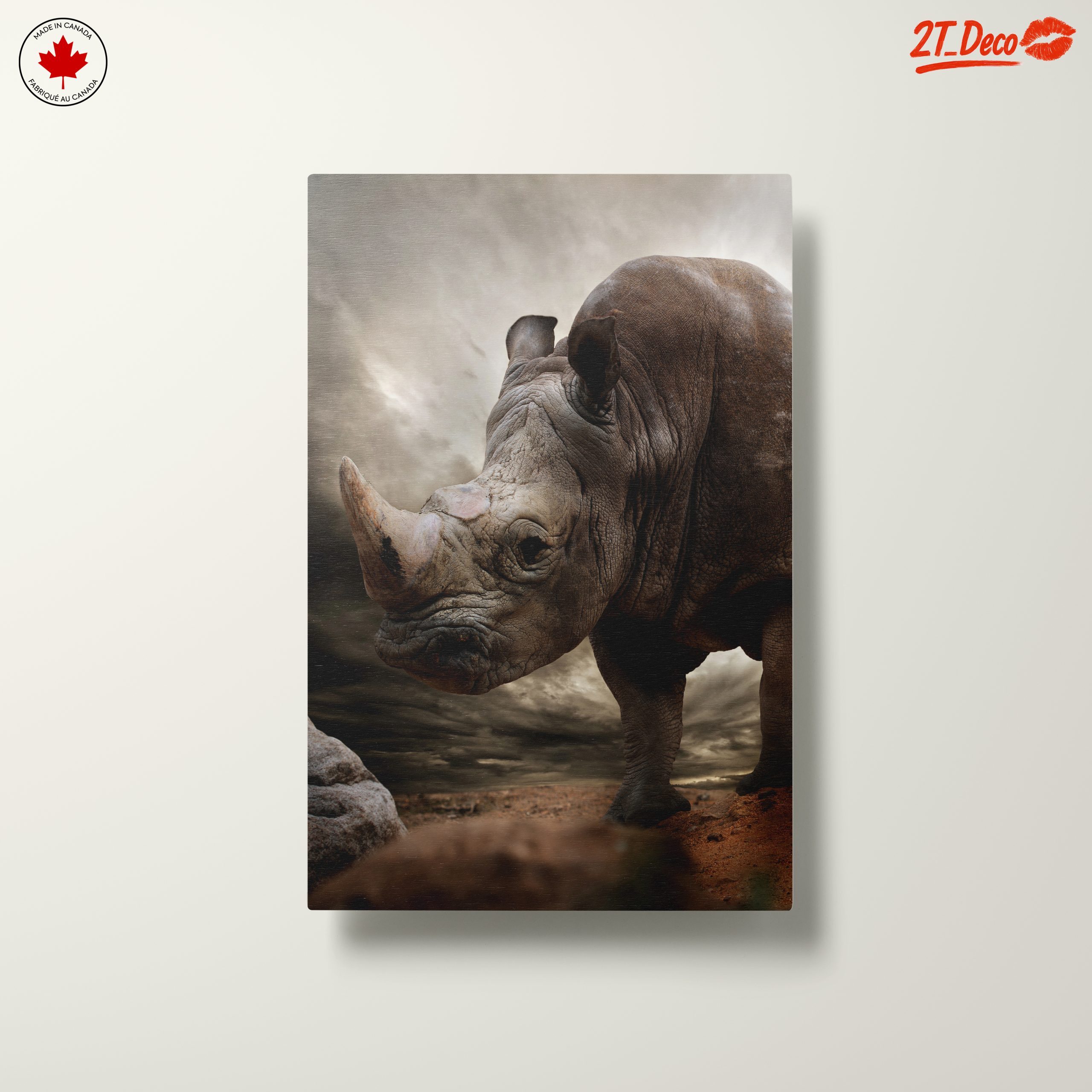 Majestic Rhinoceros in Dramatic Landscape - Image 10
