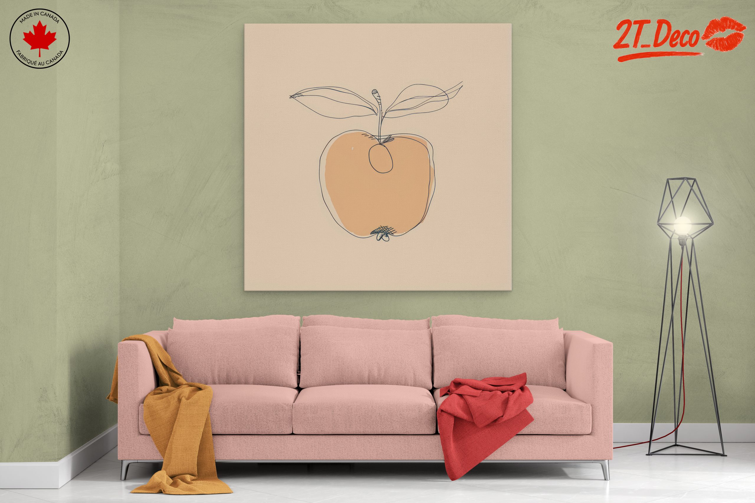 Stylized Apple Botanical Abstract Art - Image 2