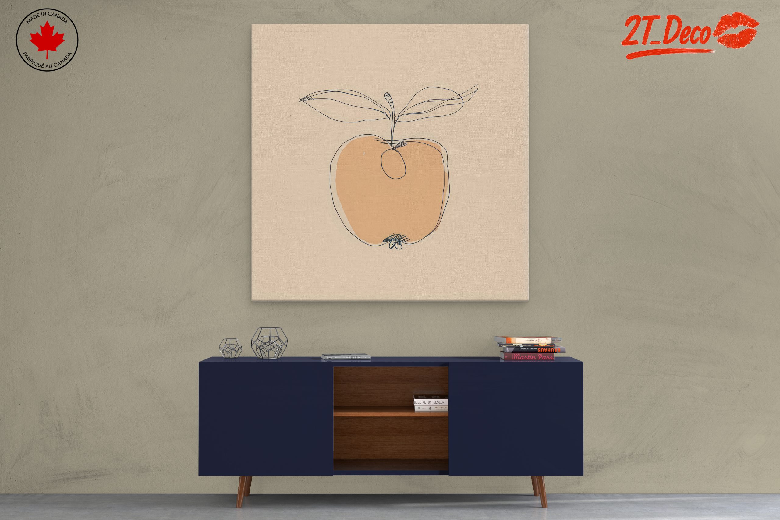 Stylized Apple Botanical Abstract Art - Image 3