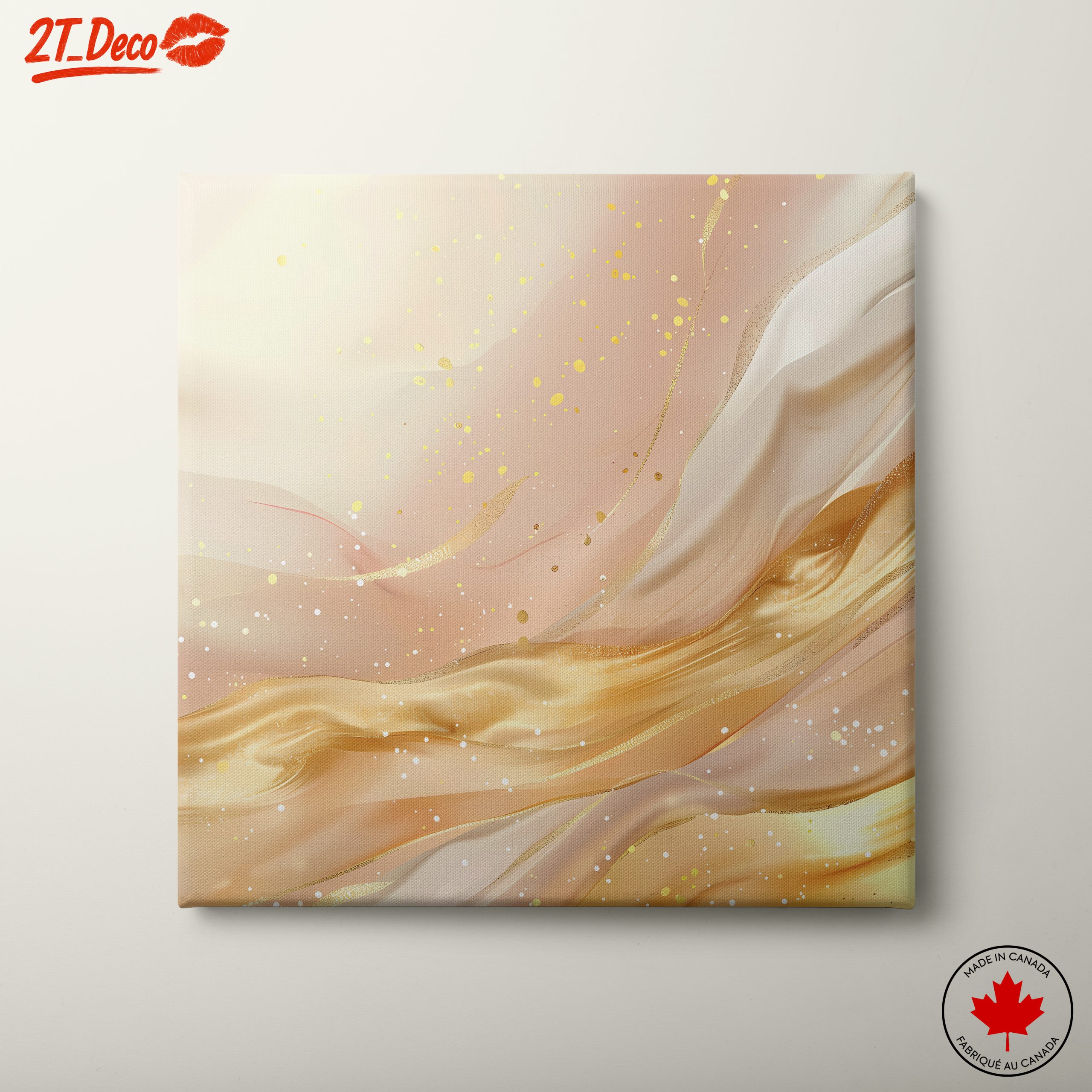 Soft Abstract Composition with Gold and Cream