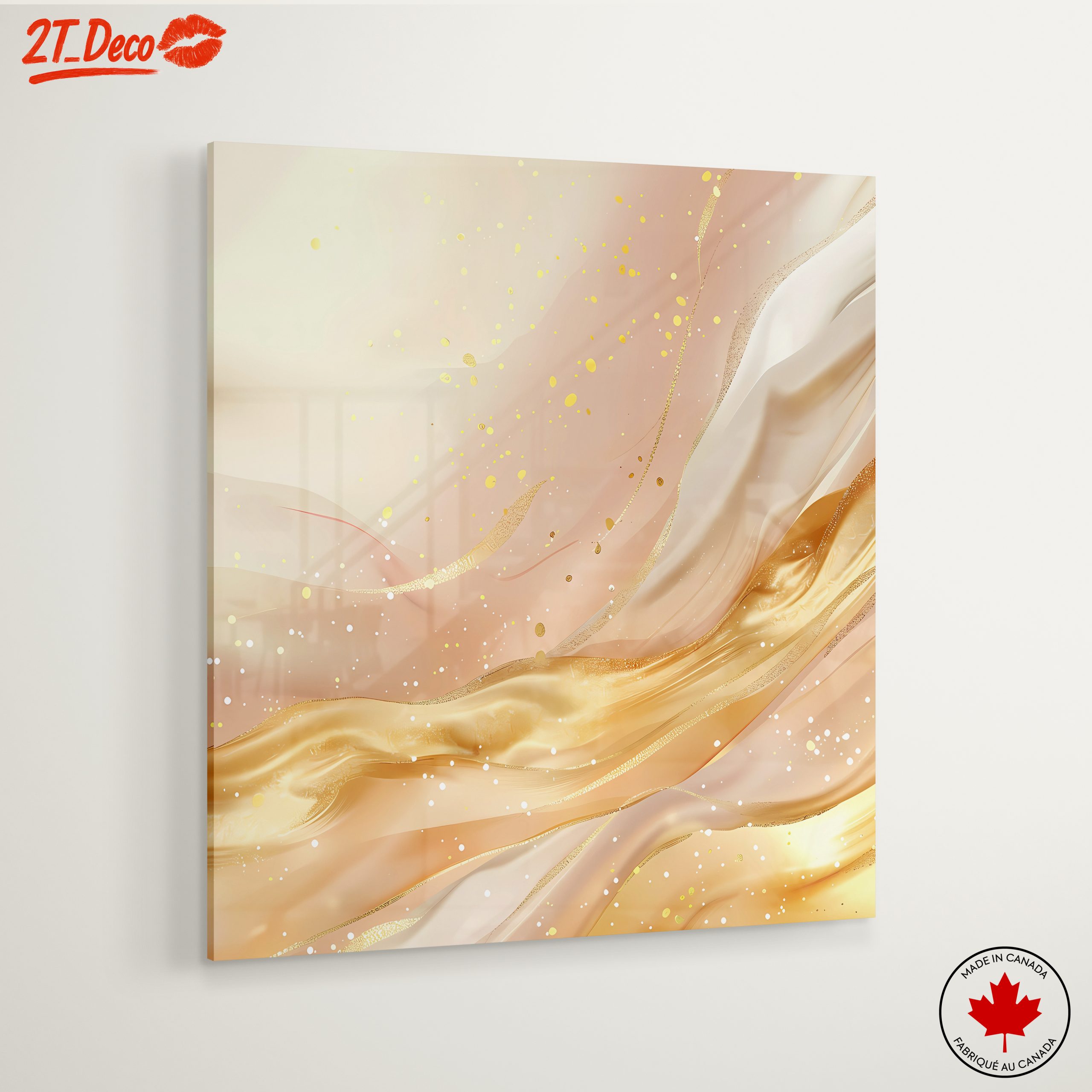 Soft Abstract Composition with Gold and Cream - Image 6