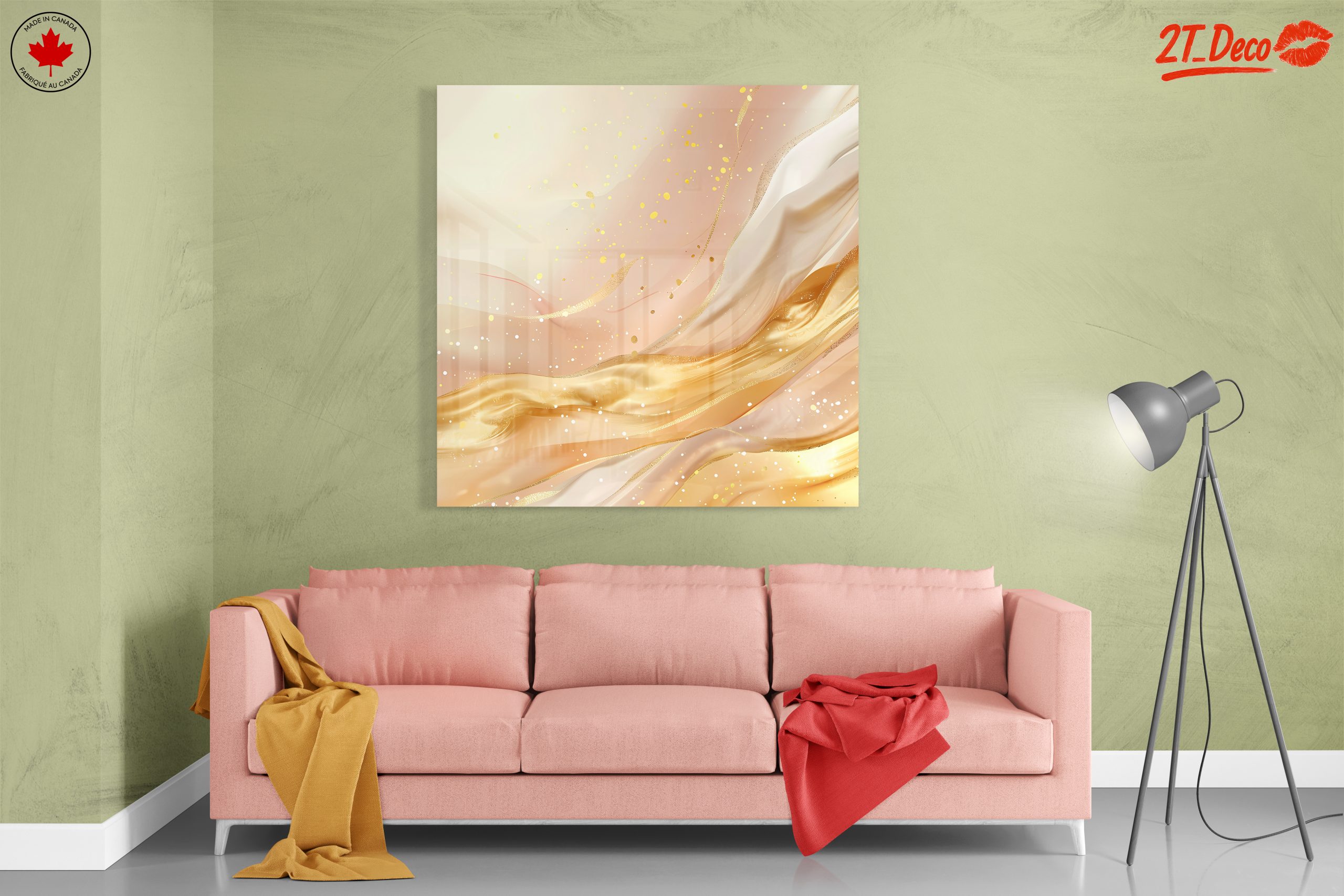 Soft Abstract Composition with Gold and Cream - Image 7
