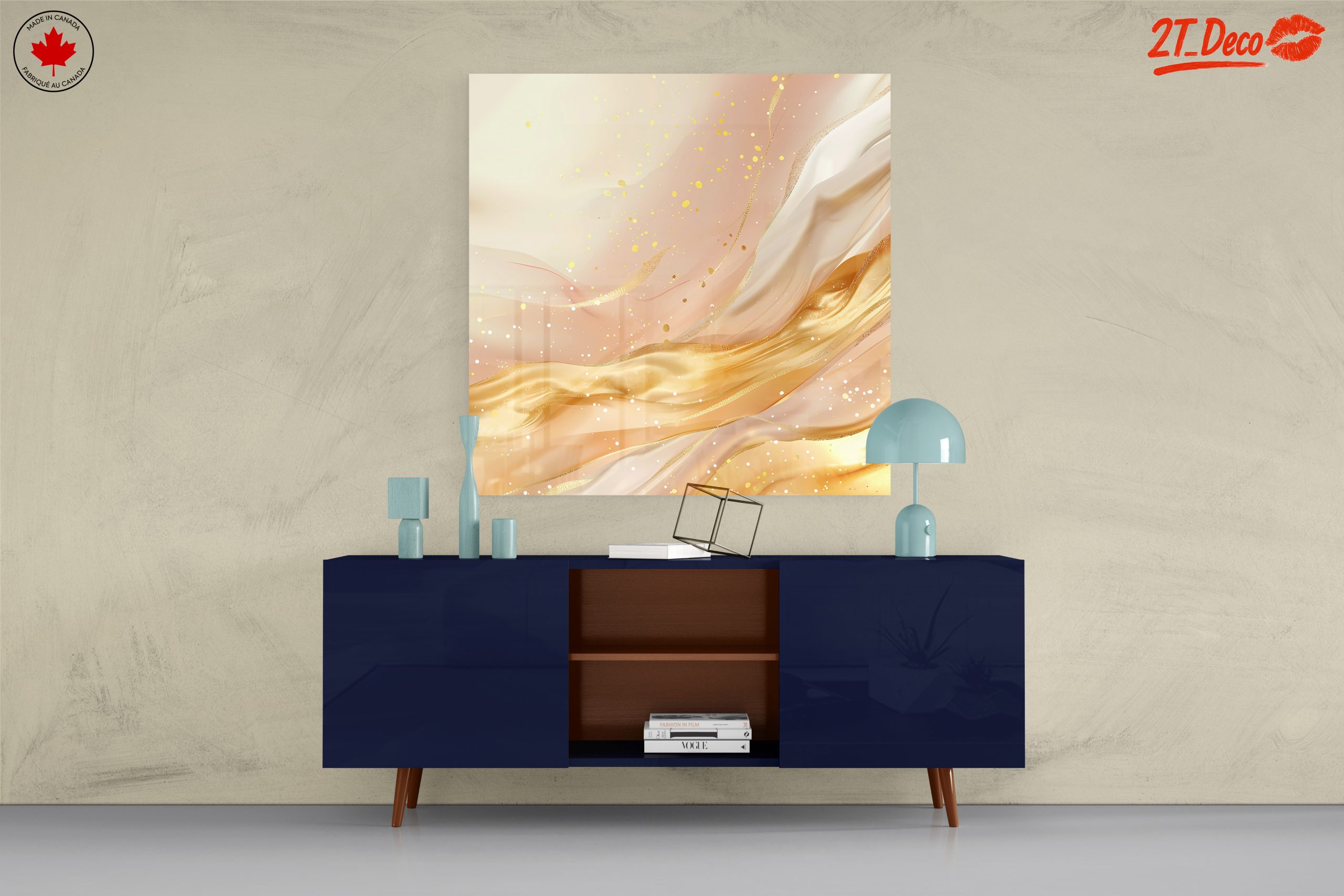 Soft Abstract Composition with Gold and Cream - Image 8