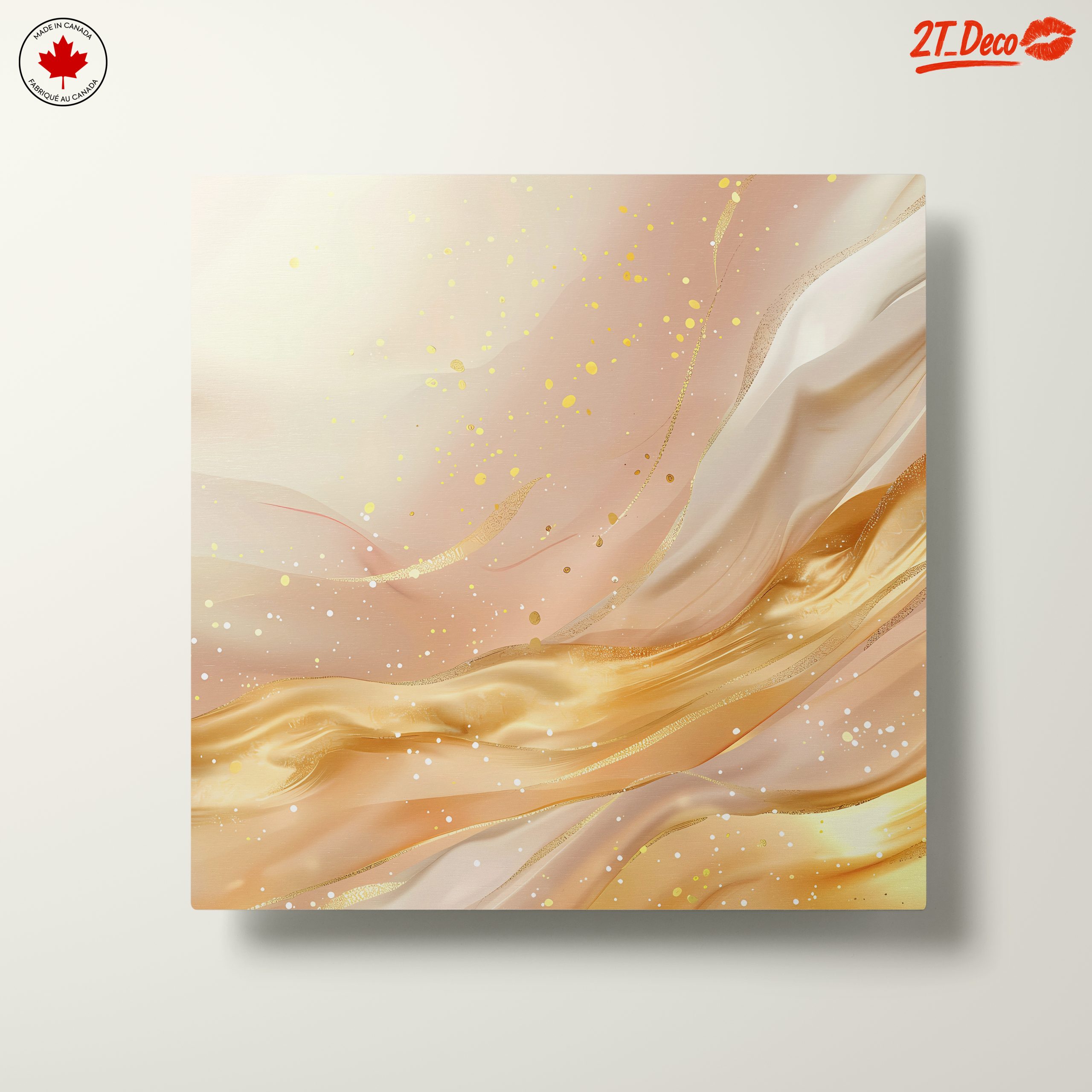 Soft Abstract Composition with Gold and Cream - Image 10