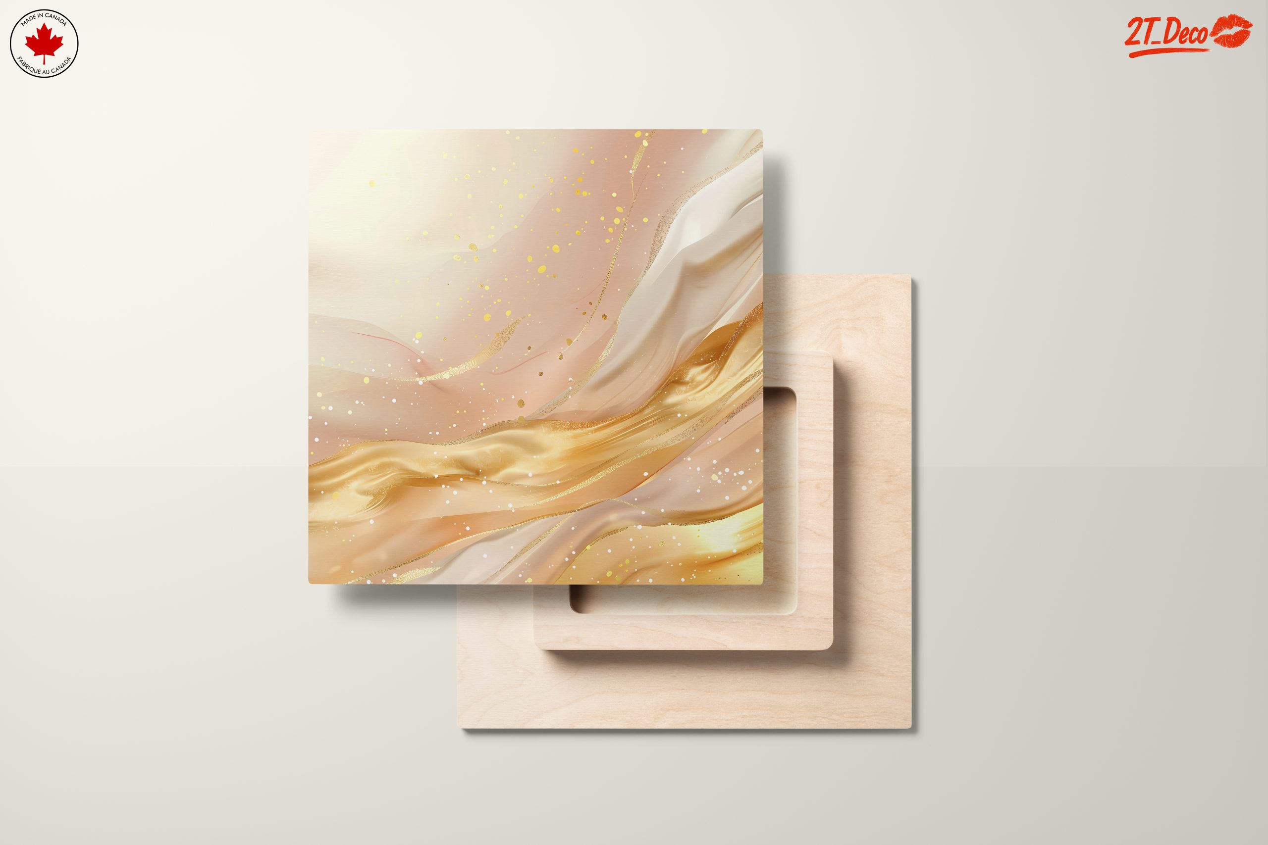 Soft Abstract Composition with Gold and Cream - Image 11