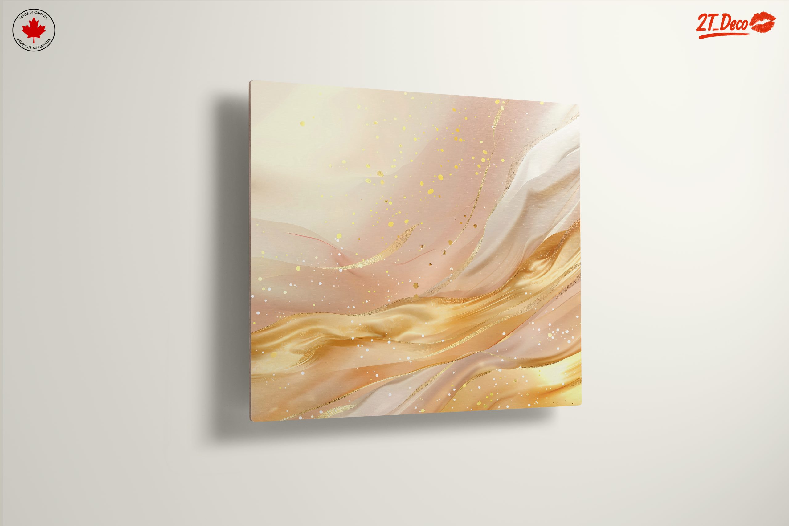 Soft Abstract Composition with Gold and Cream - Image 13