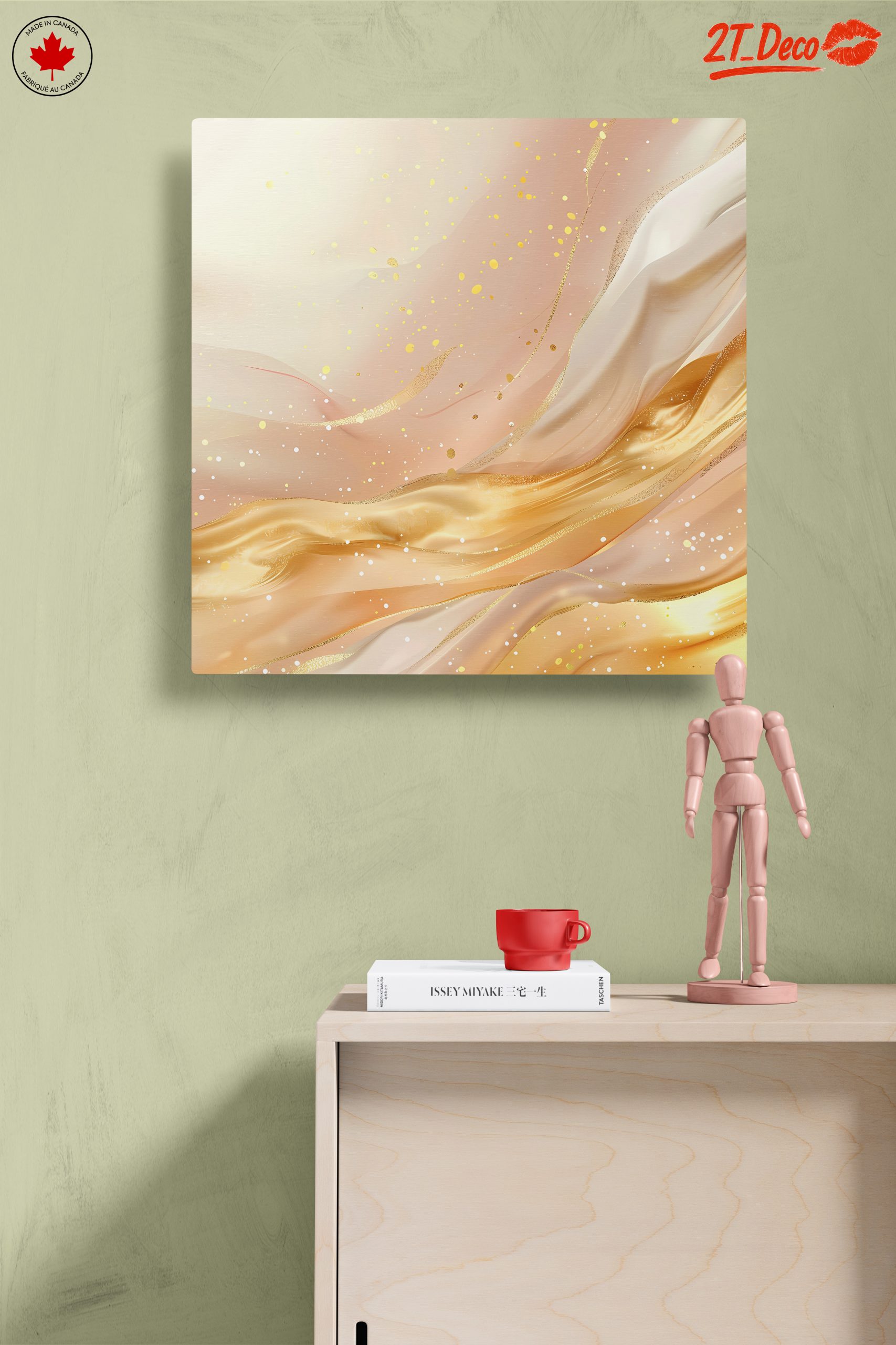 Soft Abstract Composition with Gold and Cream - Image 14