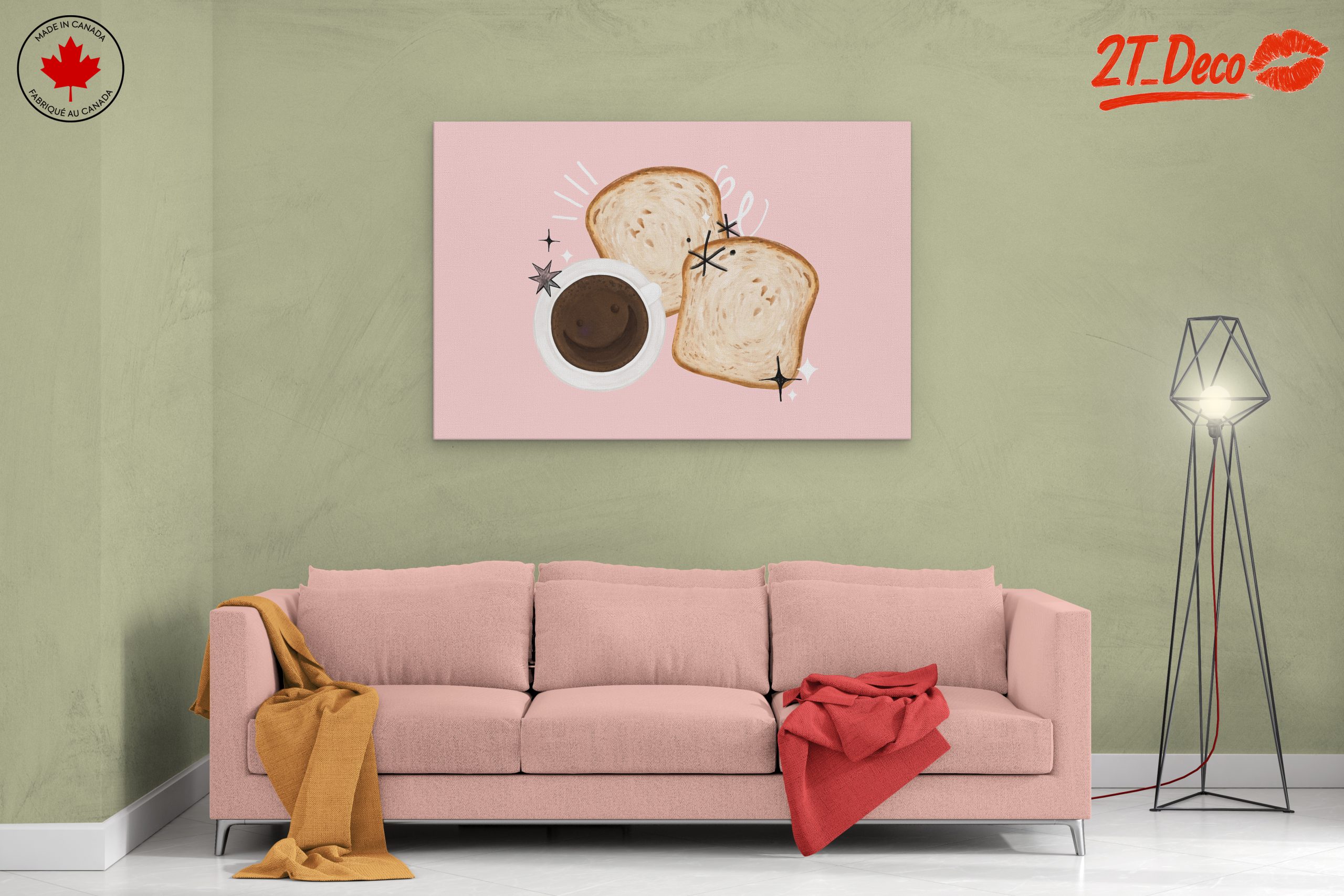 Whimsical Coffee and Toast Art - Image 2