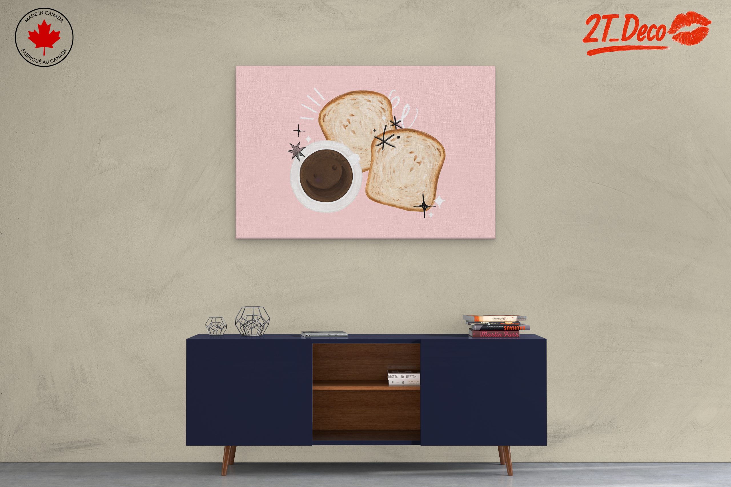 Whimsical Coffee and Toast Art - Image 3