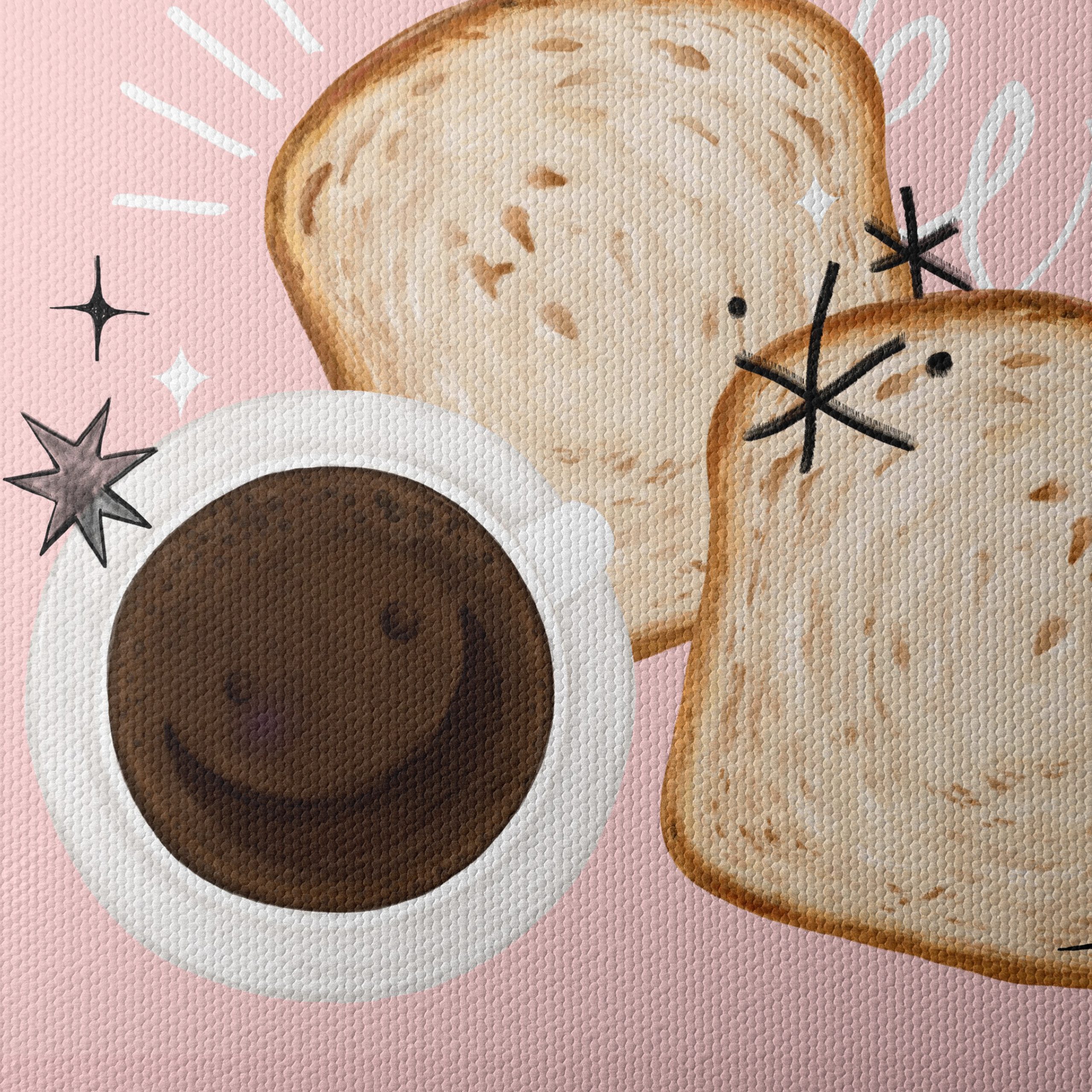 Whimsical Coffee and Toast Art - Image 4