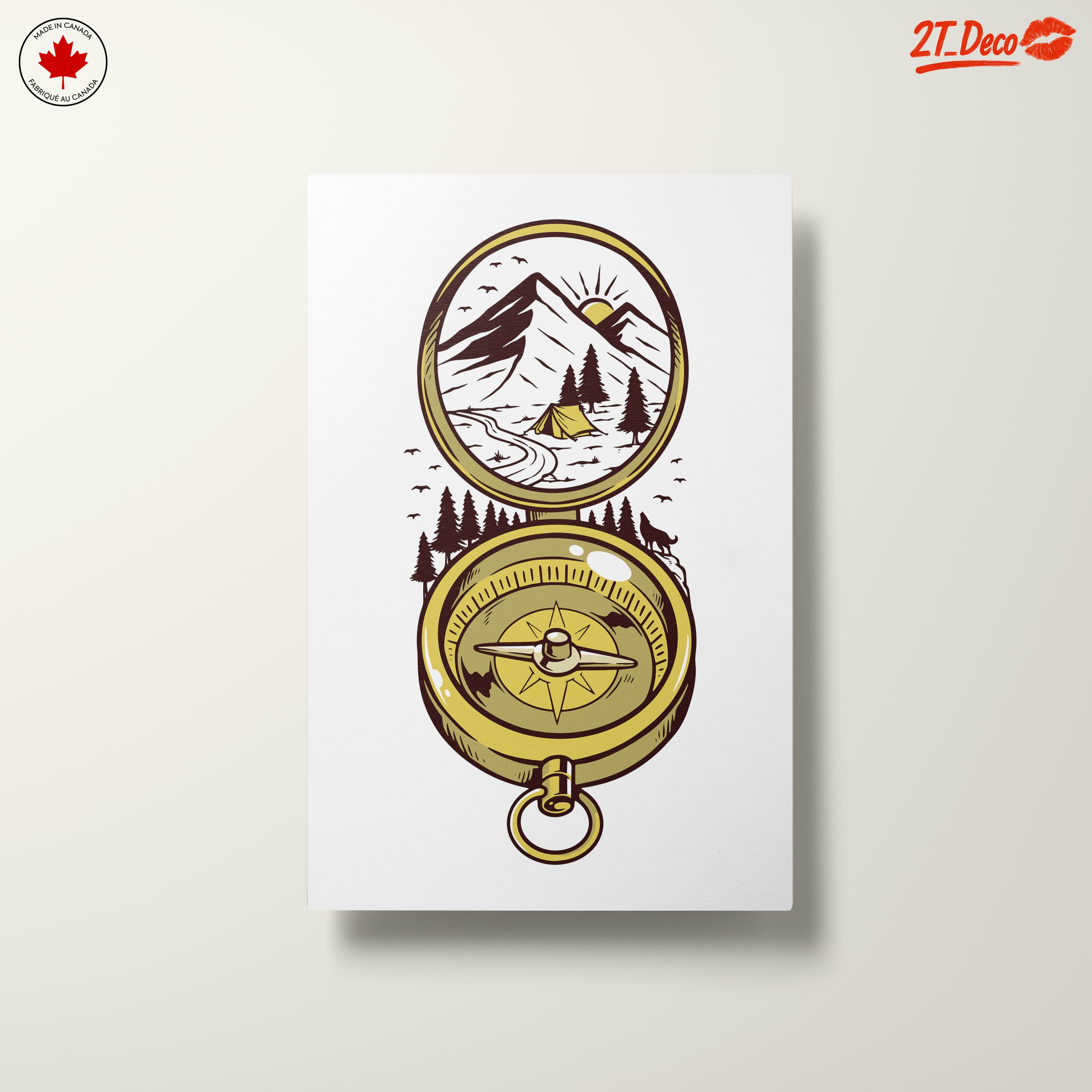 Compass and Mountain Landscape Artwork - Image 10