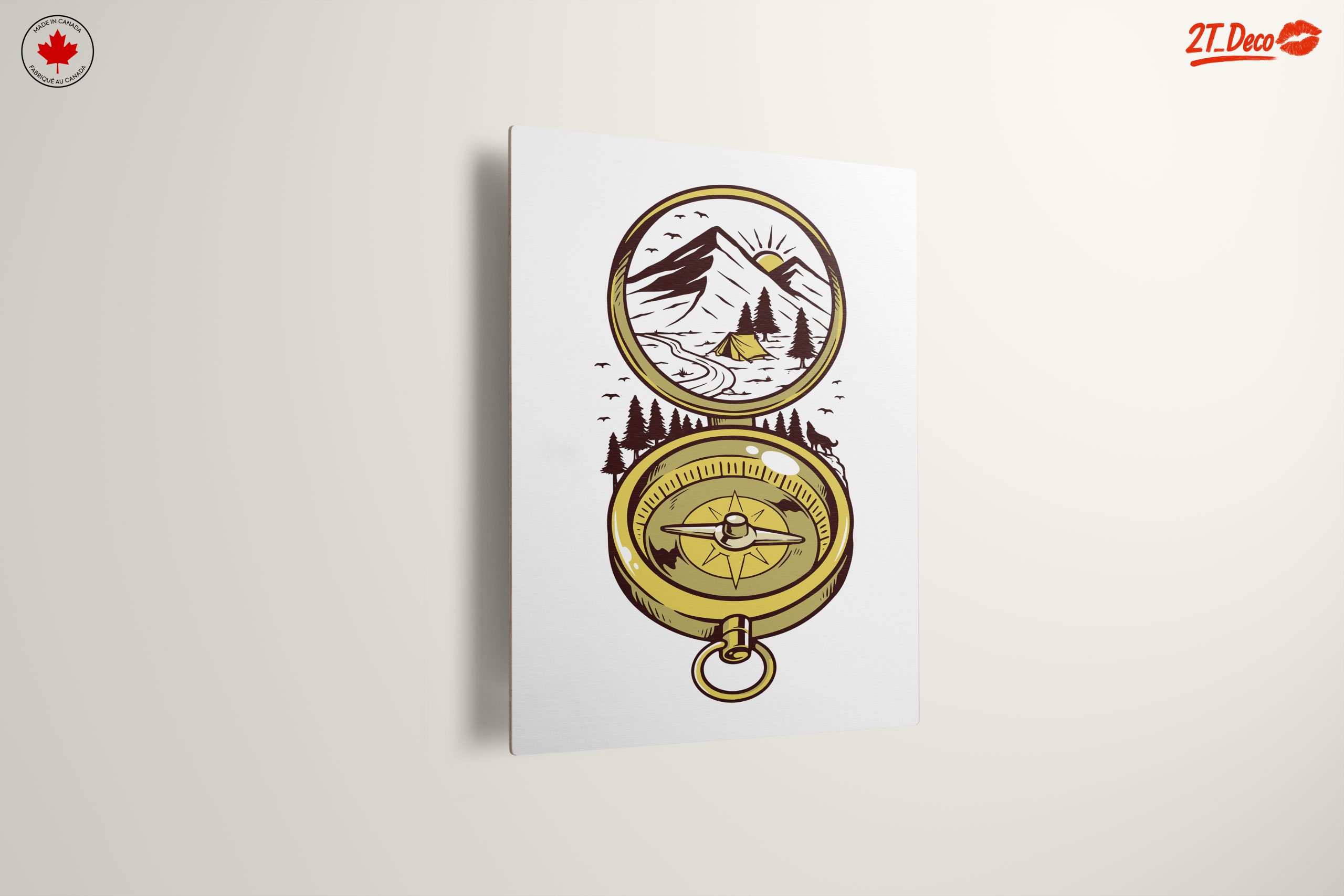 Compass and Mountain Landscape Artwork - Image 13