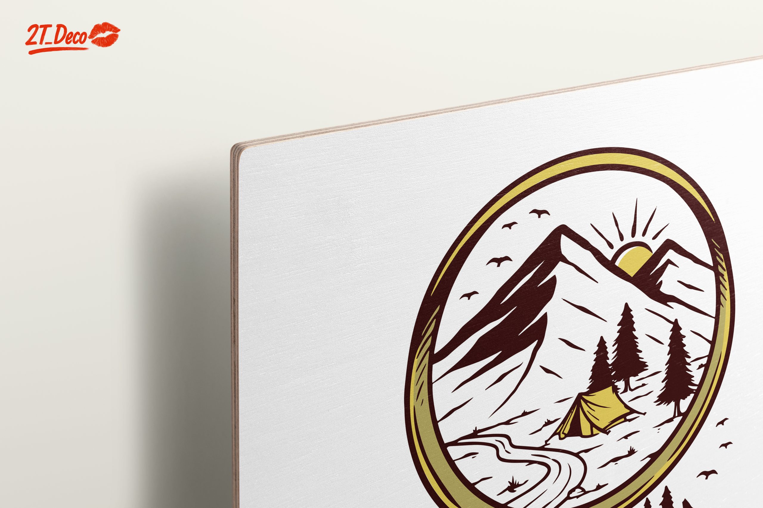 Compass and Mountain Landscape Artwork - Image 15