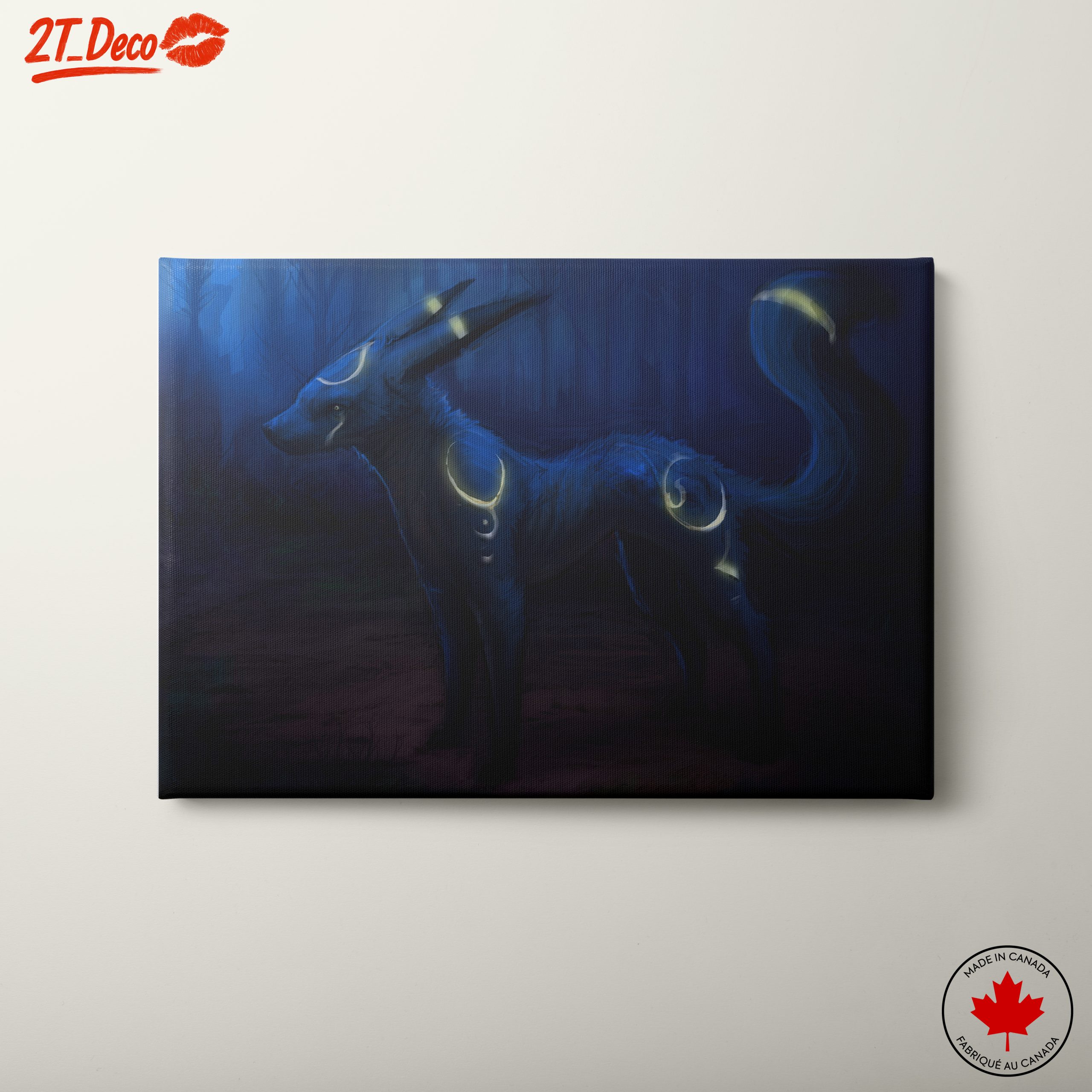 Mystical Blue Canine in Enchanted Forest