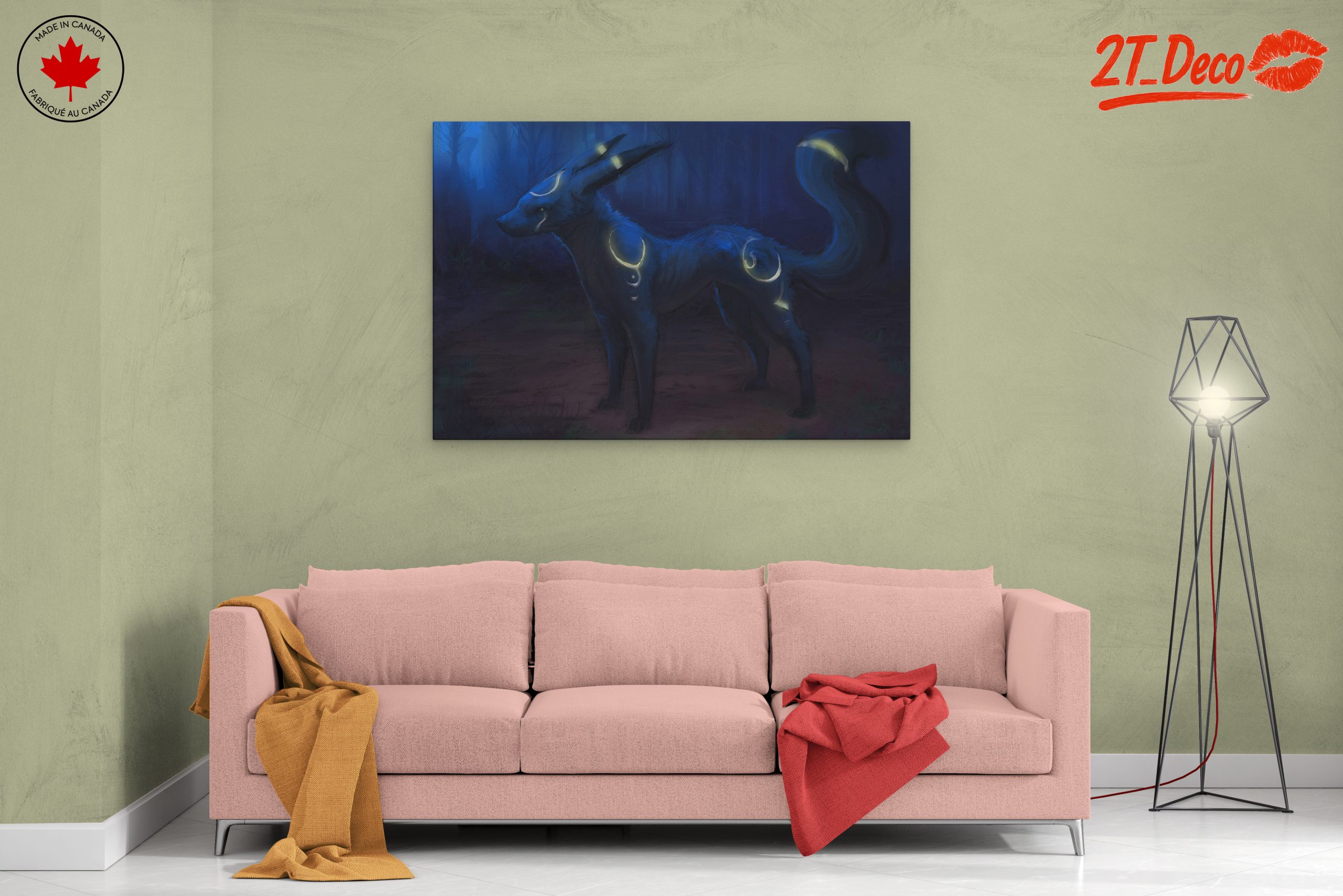 Mystical Blue Canine in Enchanted Forest - Image 2