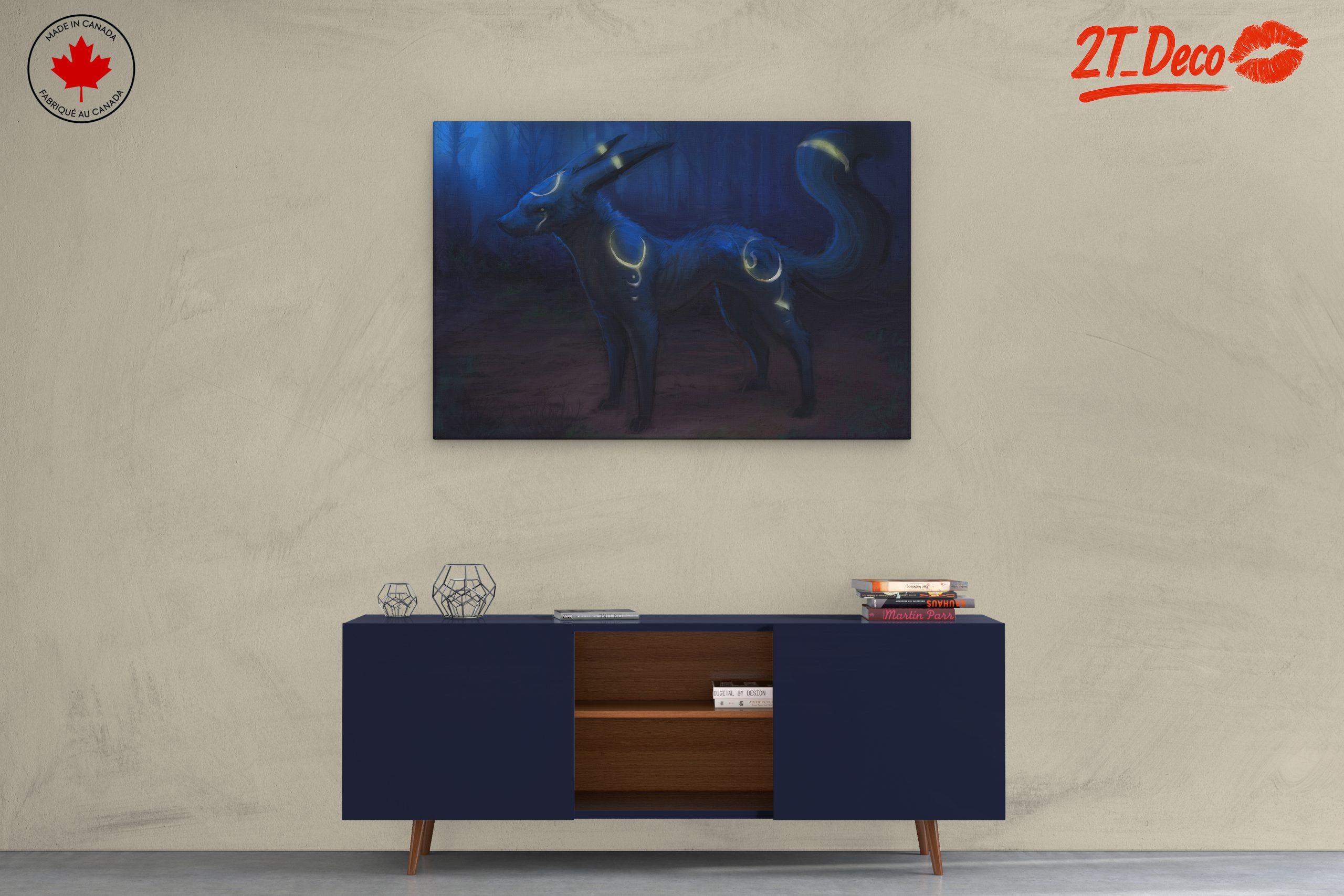 Mystical Blue Canine in Enchanted Forest - Image 3