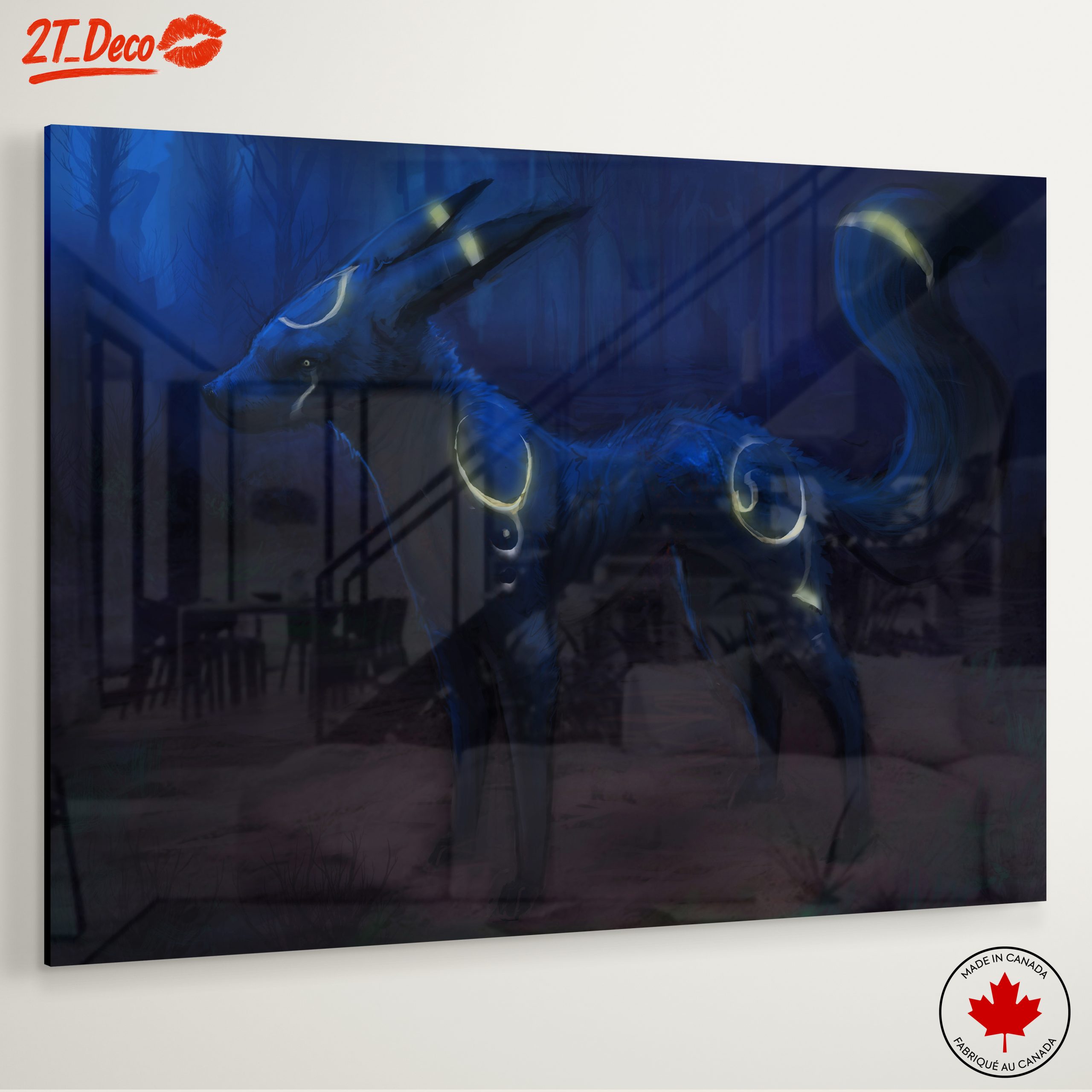 Mystical Blue Canine in Enchanted Forest - Image 6