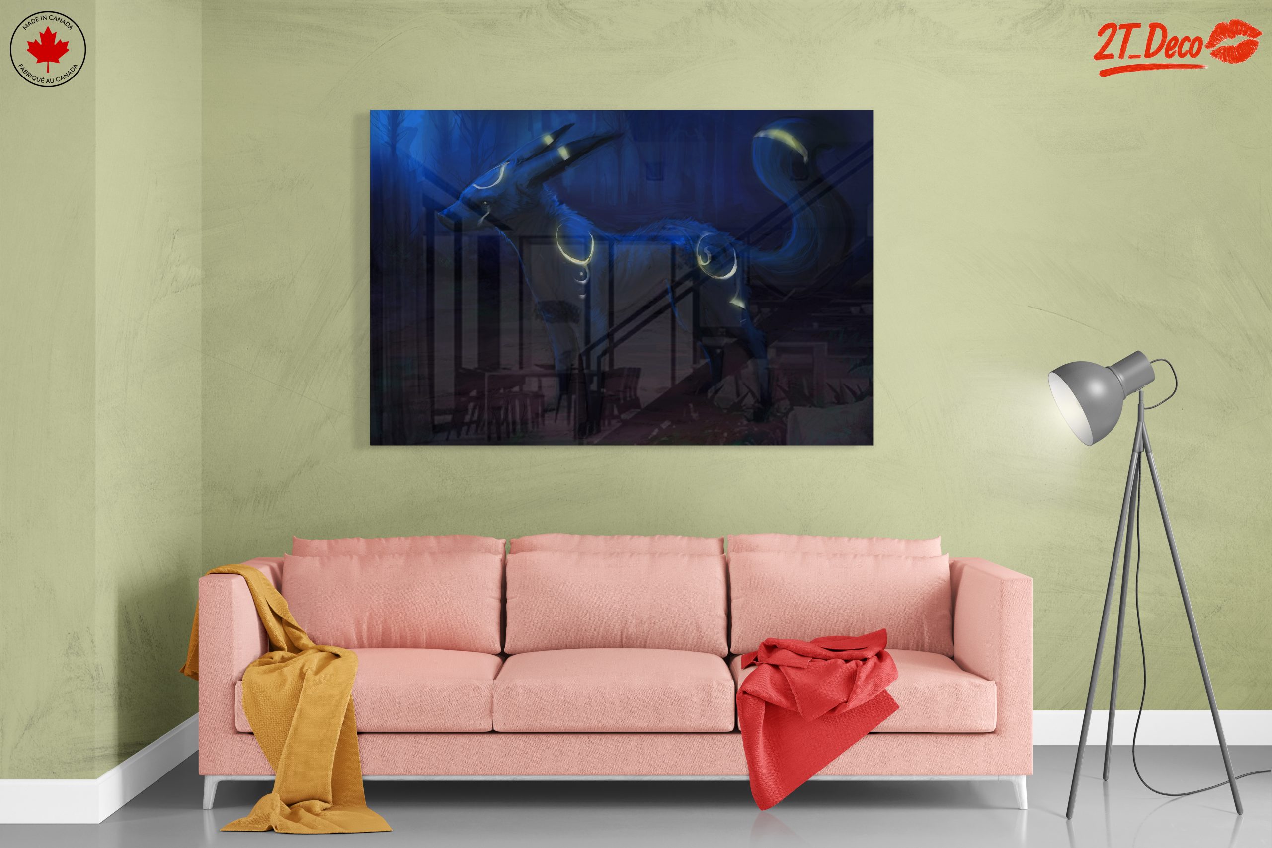 Mystical Blue Canine in Enchanted Forest - Image 7
