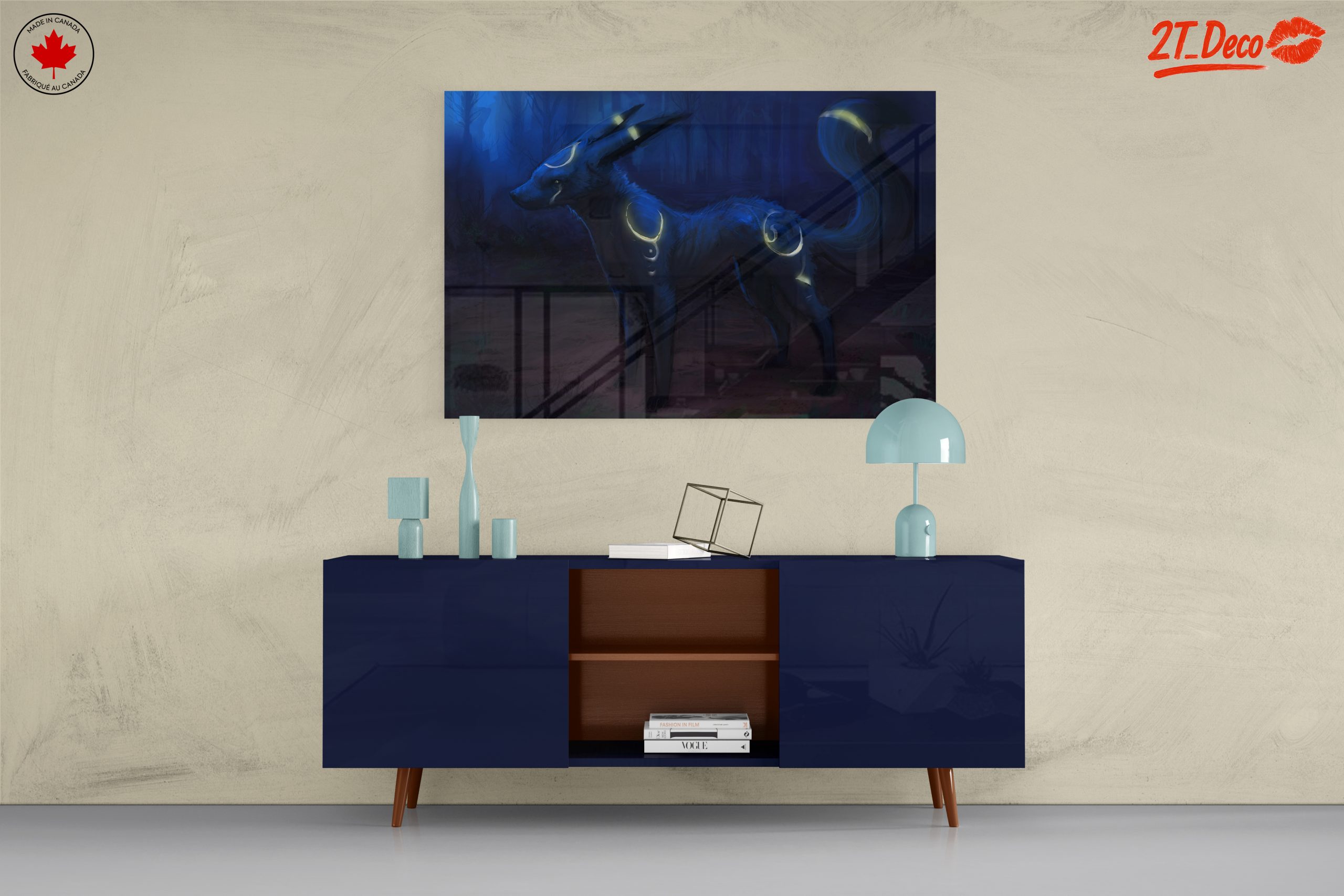 Mystical Blue Canine in Enchanted Forest - Image 8