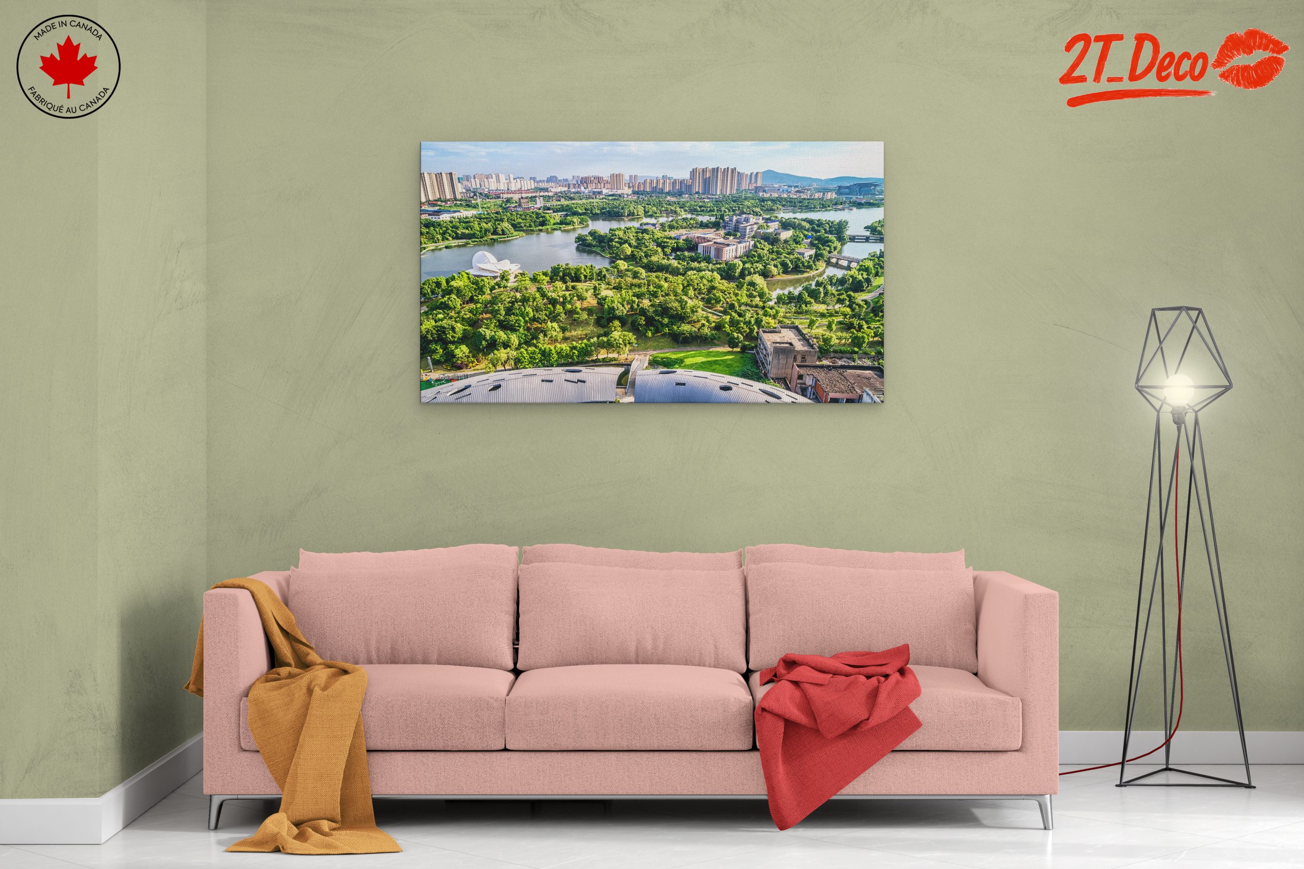Vibrant Nature Landscape with Water and City - Image 2