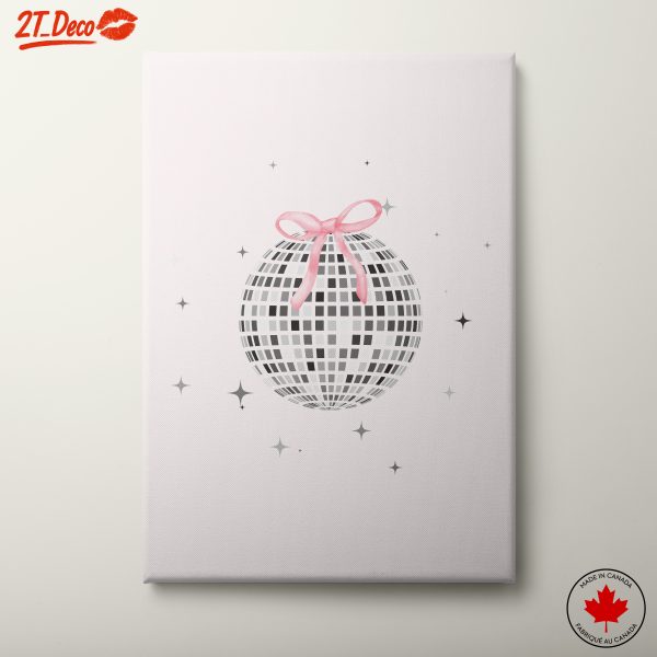 Chic Disco Ball Art with Ribbon