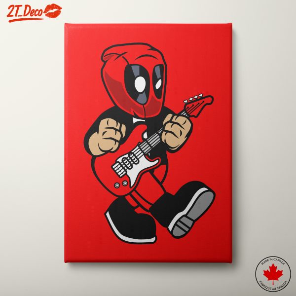 Playful Cartoon Character Playing Guitar Art