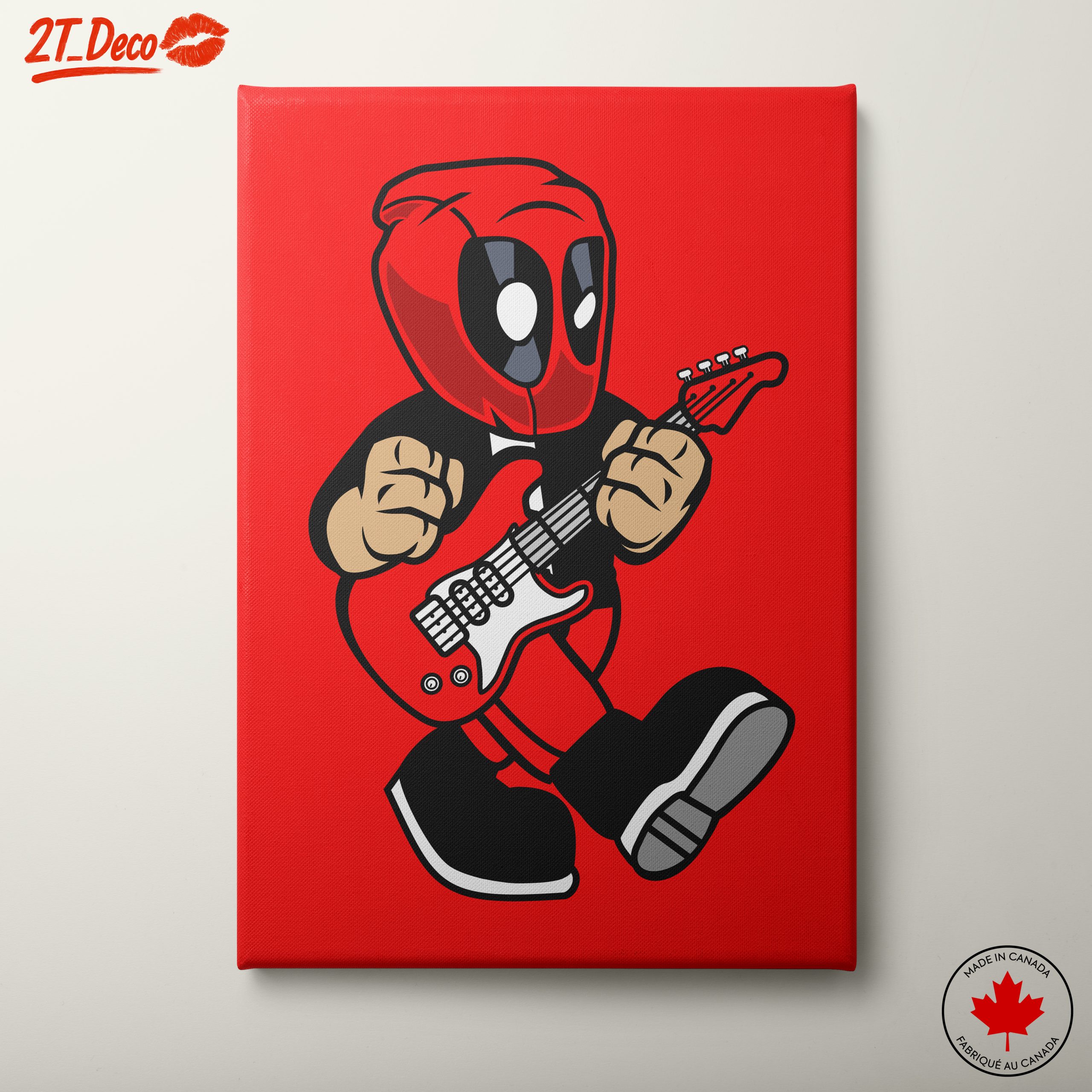 Playful Cartoon Character Playing Guitar Art