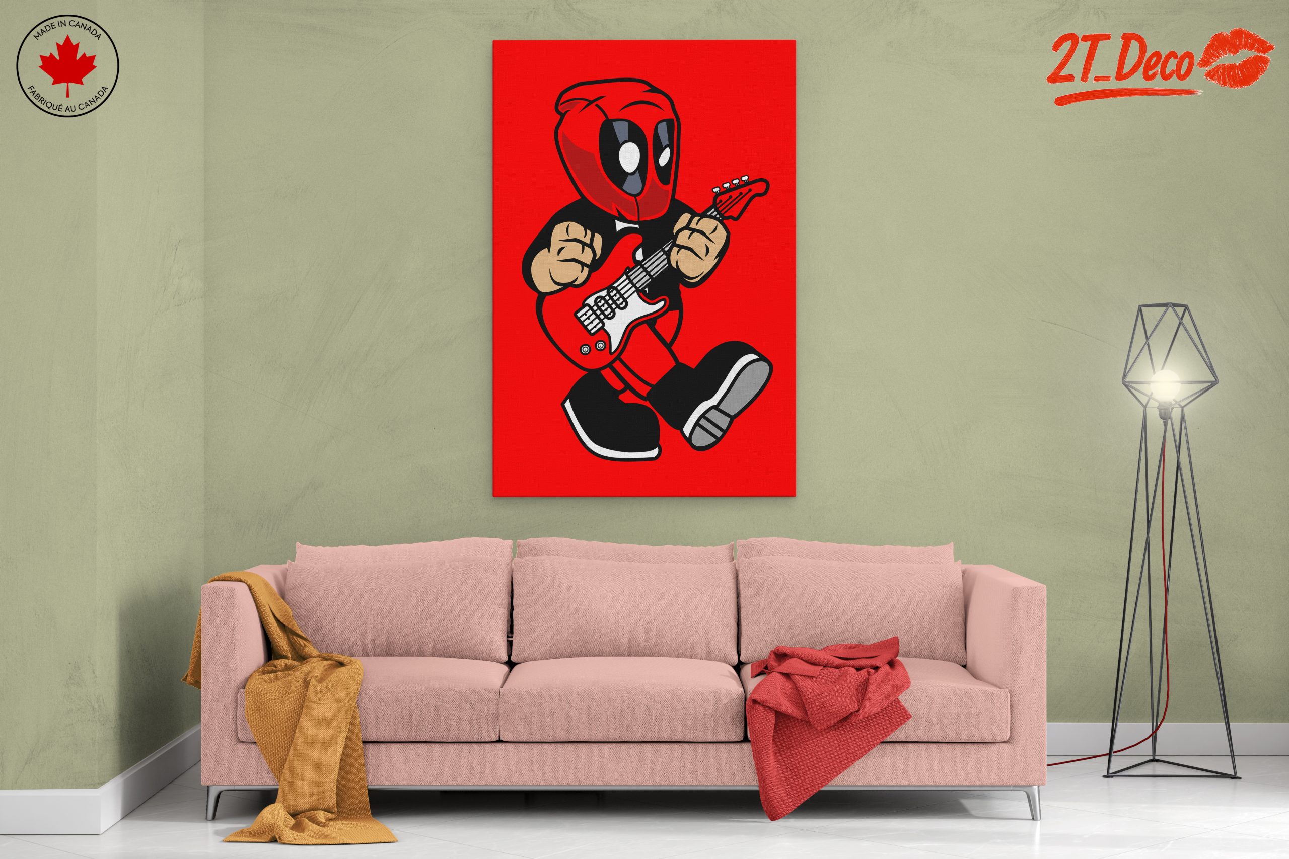 Playful Cartoon Character Playing Guitar Art - Image 2