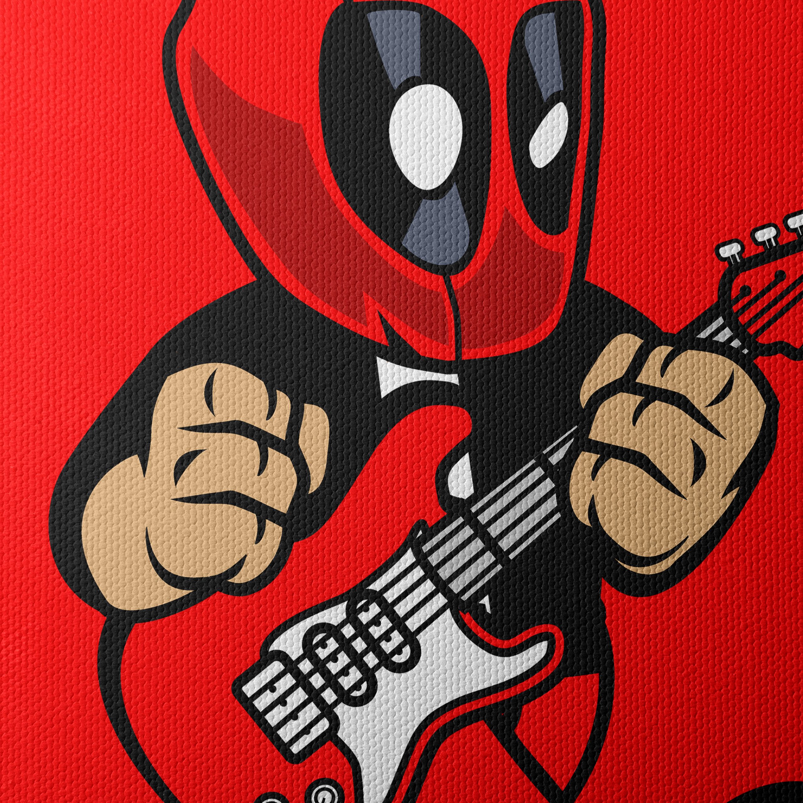 Playful Cartoon Character Playing Guitar Art - Image 4