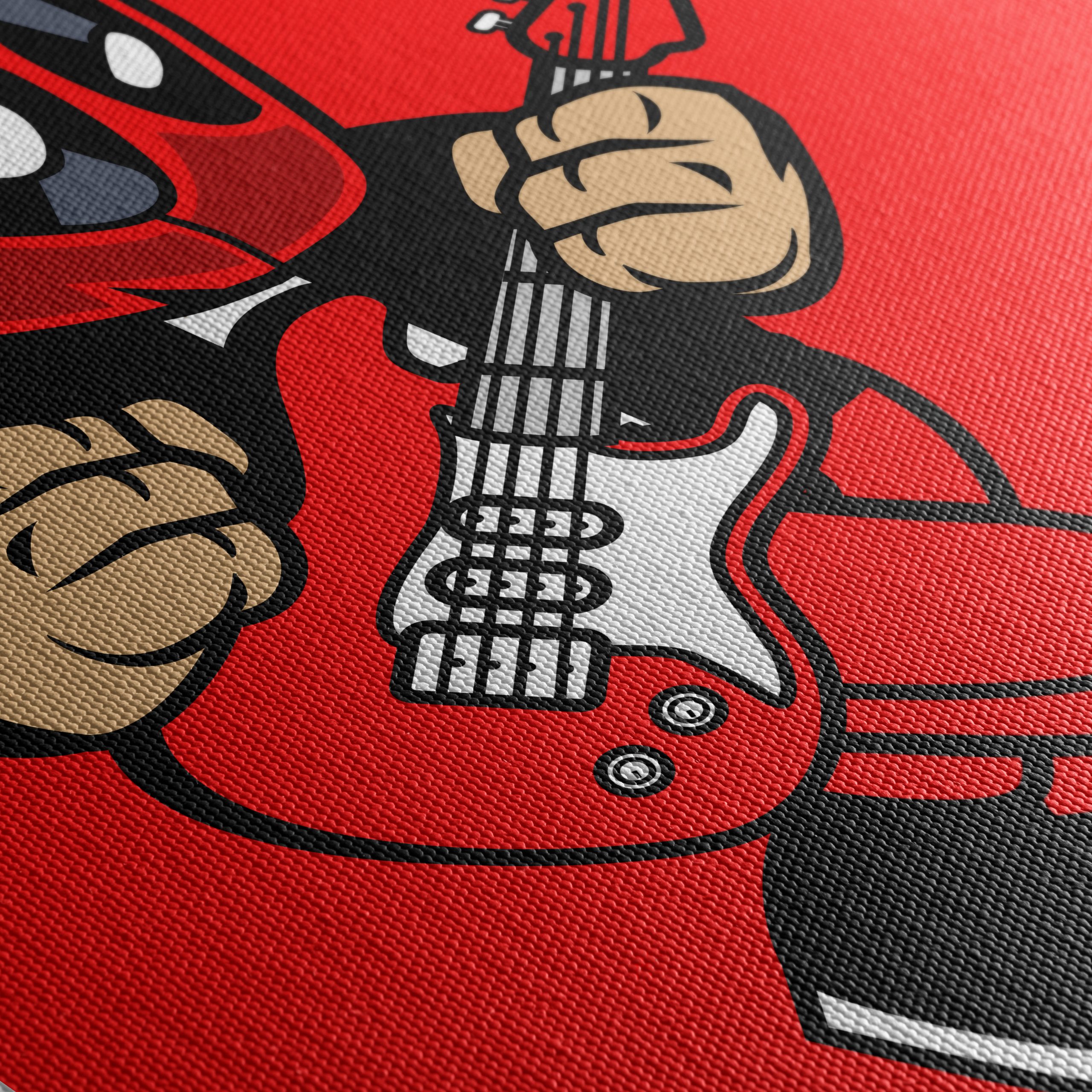 Playful Cartoon Character Playing Guitar Art - Image 5
