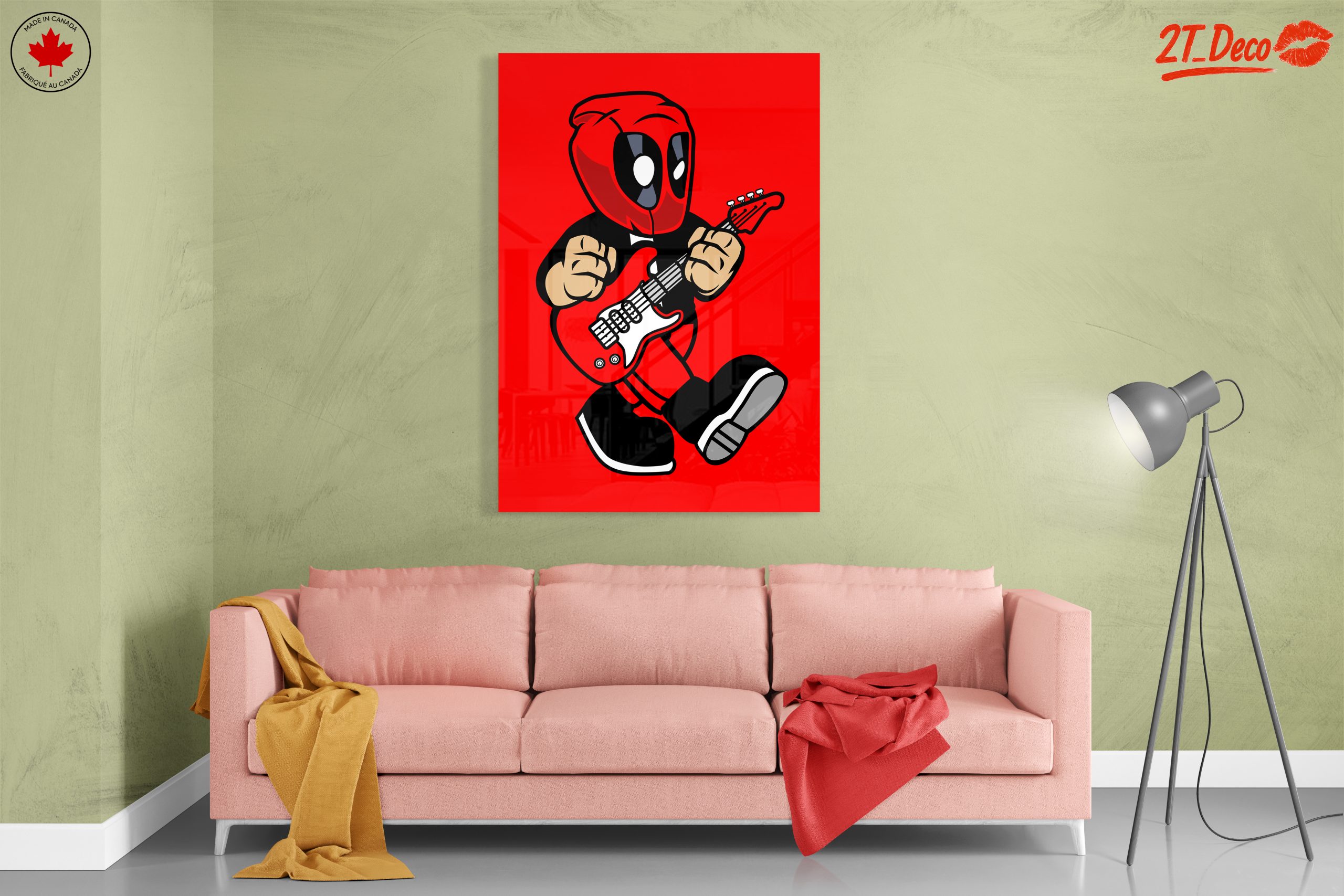 Playful Cartoon Character Playing Guitar Art - Image 7