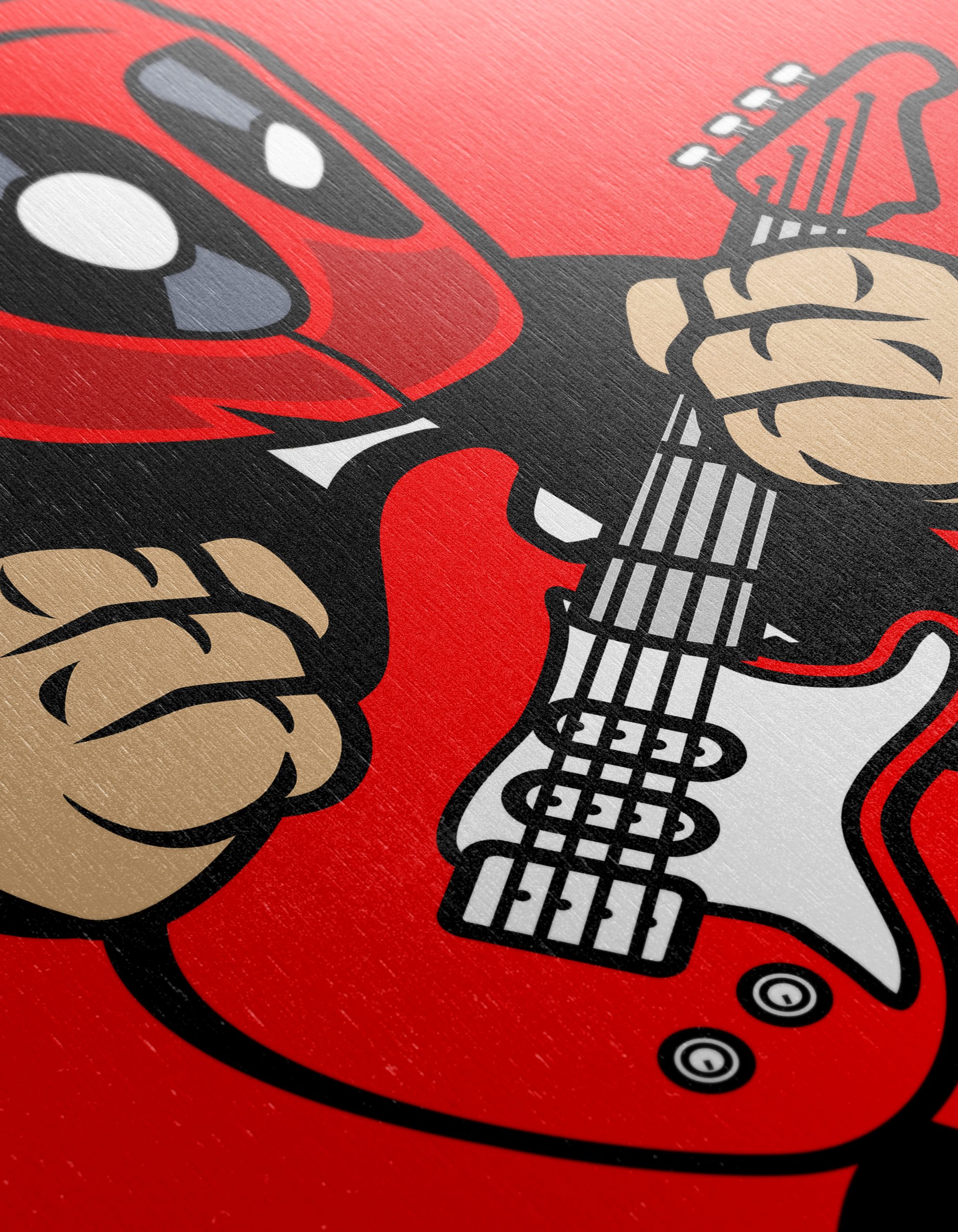 Playful Cartoon Character Playing Guitar Art - Image 12