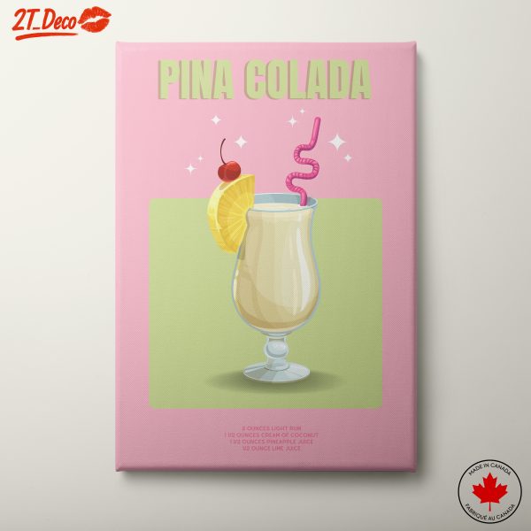 Tropical Cocktail Artwork Featuring Piña Colada