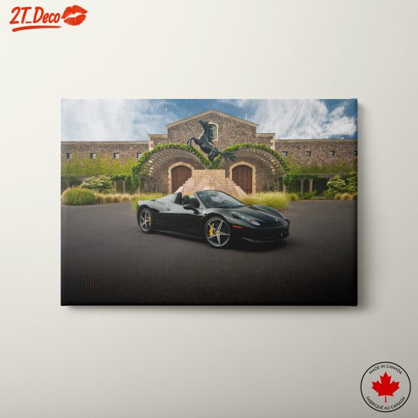 Stylish Black Sports Car in an Elegant Setting