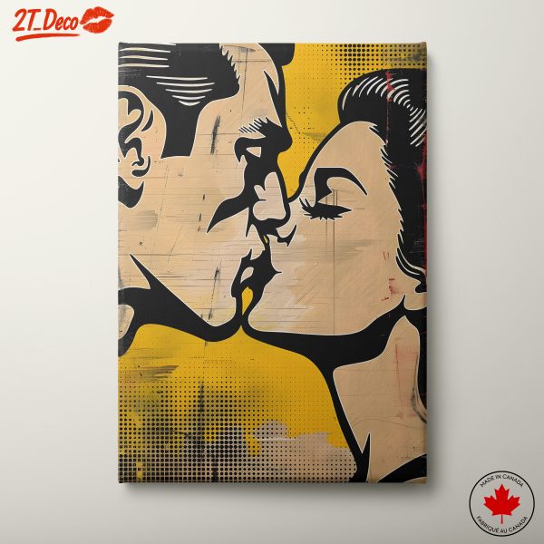 Romantic Pop Art Kiss Illustration