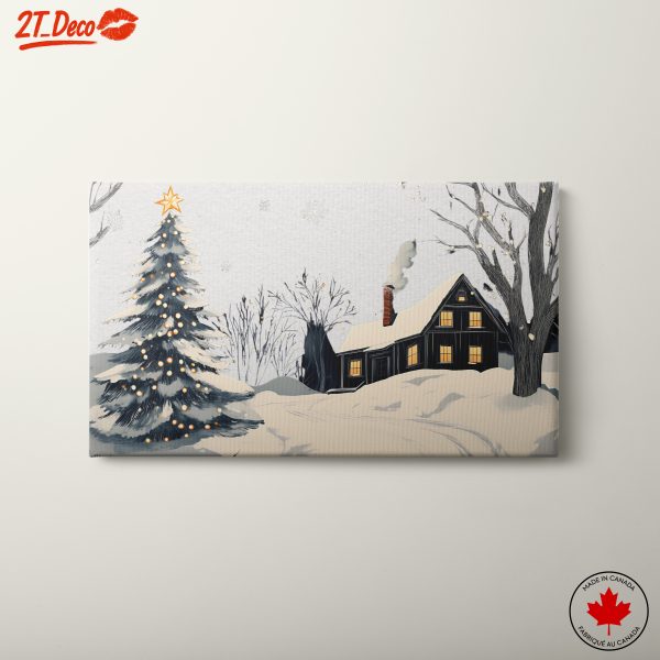 Cozy Winter Scene with Christmas Tree