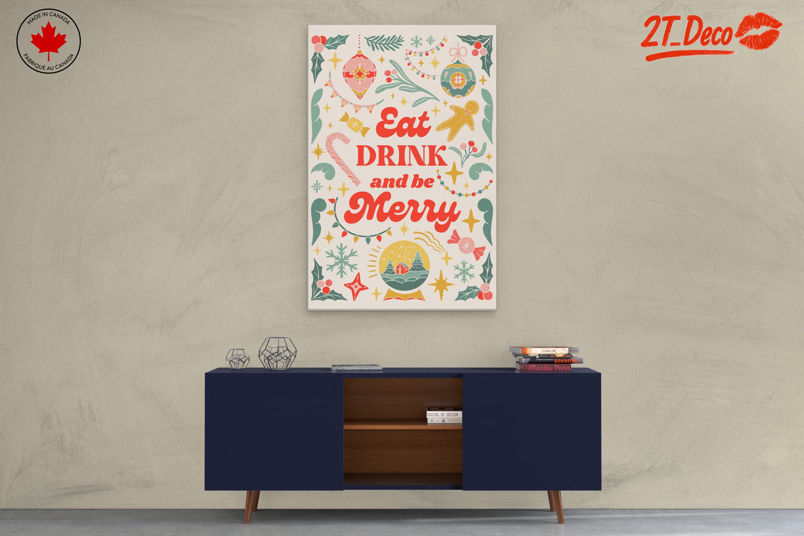 Eat Drink and Be Merry Holiday Art - Image 3
