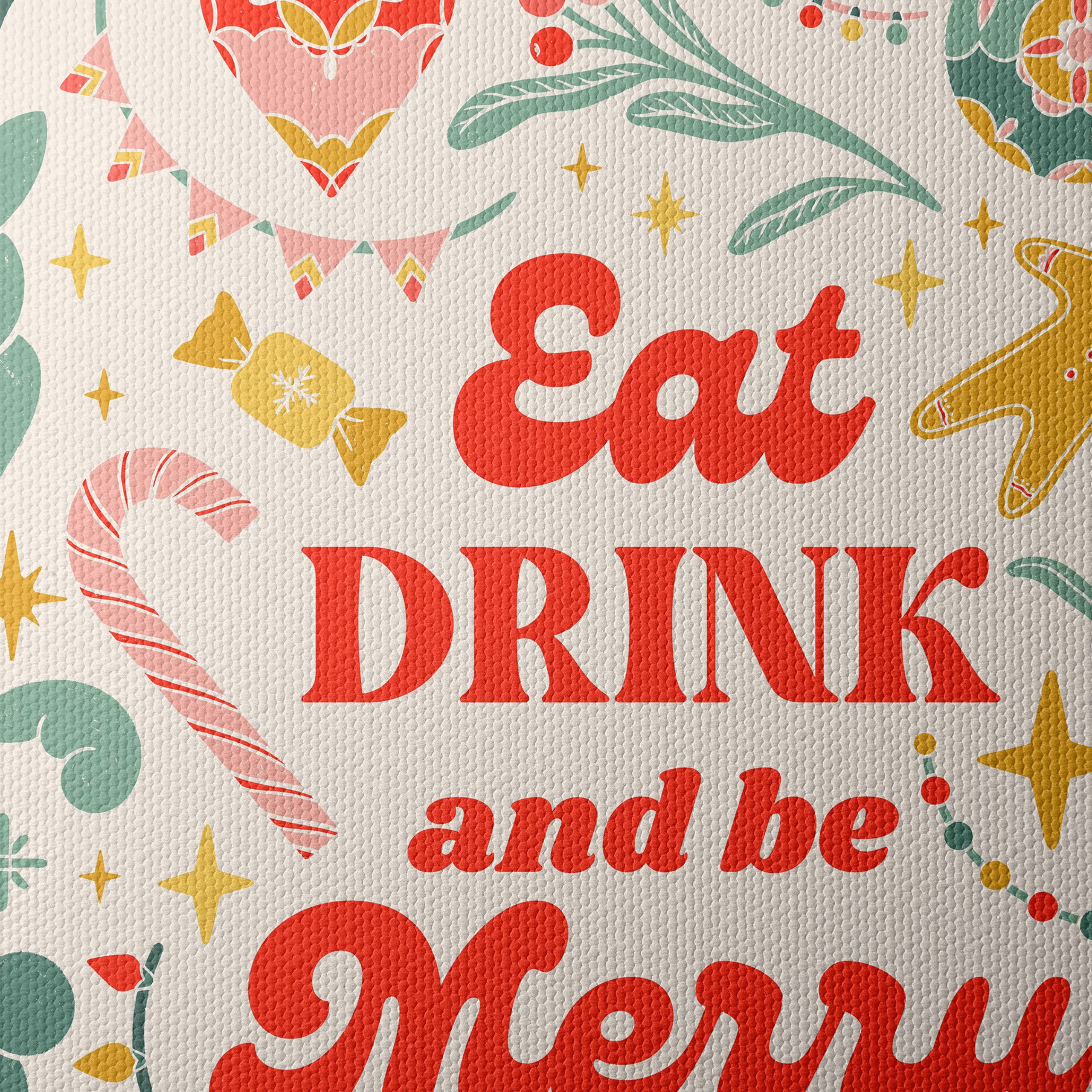 Eat Drink and Be Merry Holiday Art - Image 4