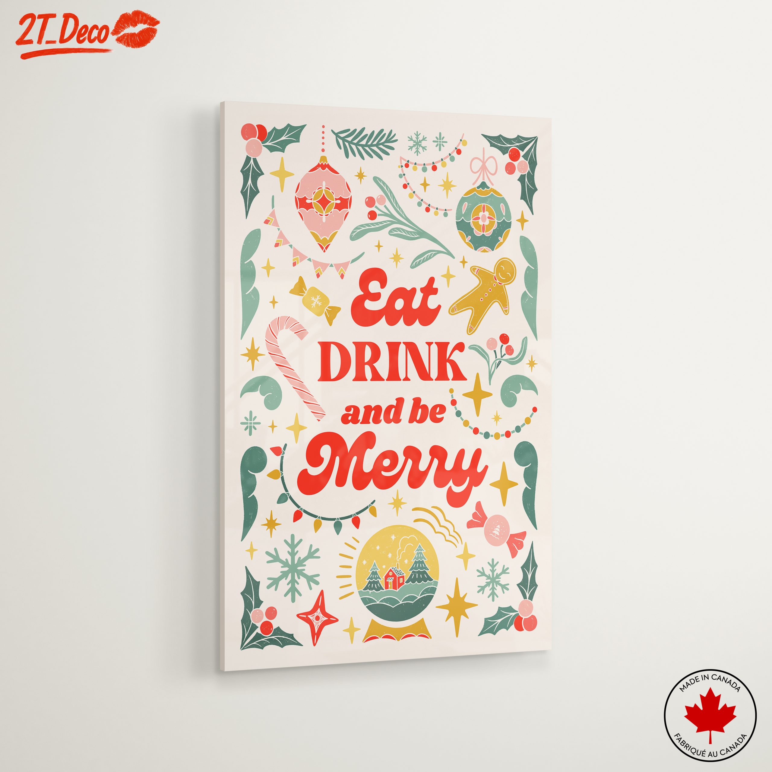 Eat Drink and Be Merry Holiday Art - Image 6