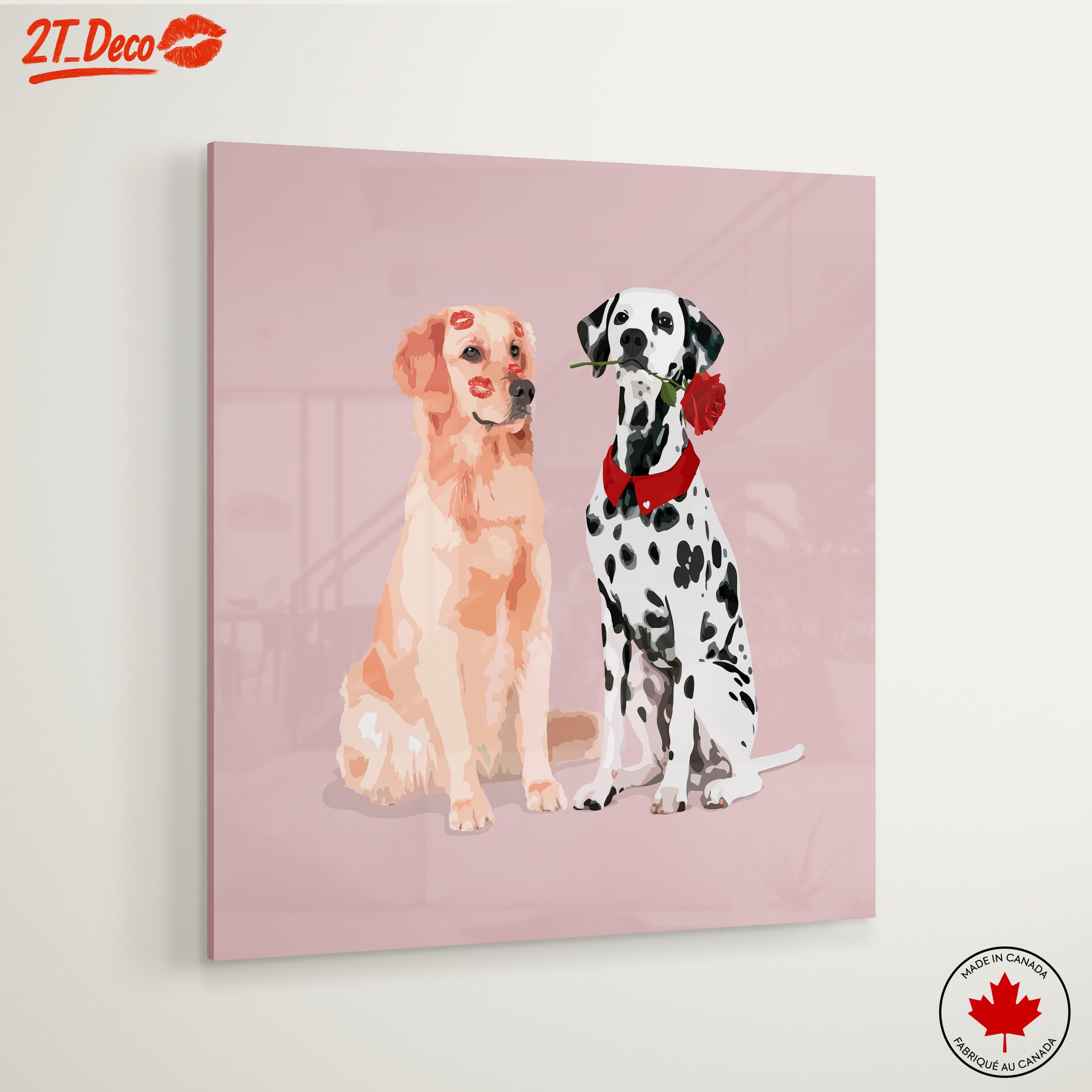 Adorable Golden Retriever and Dalmatian Illustration - Image 6
