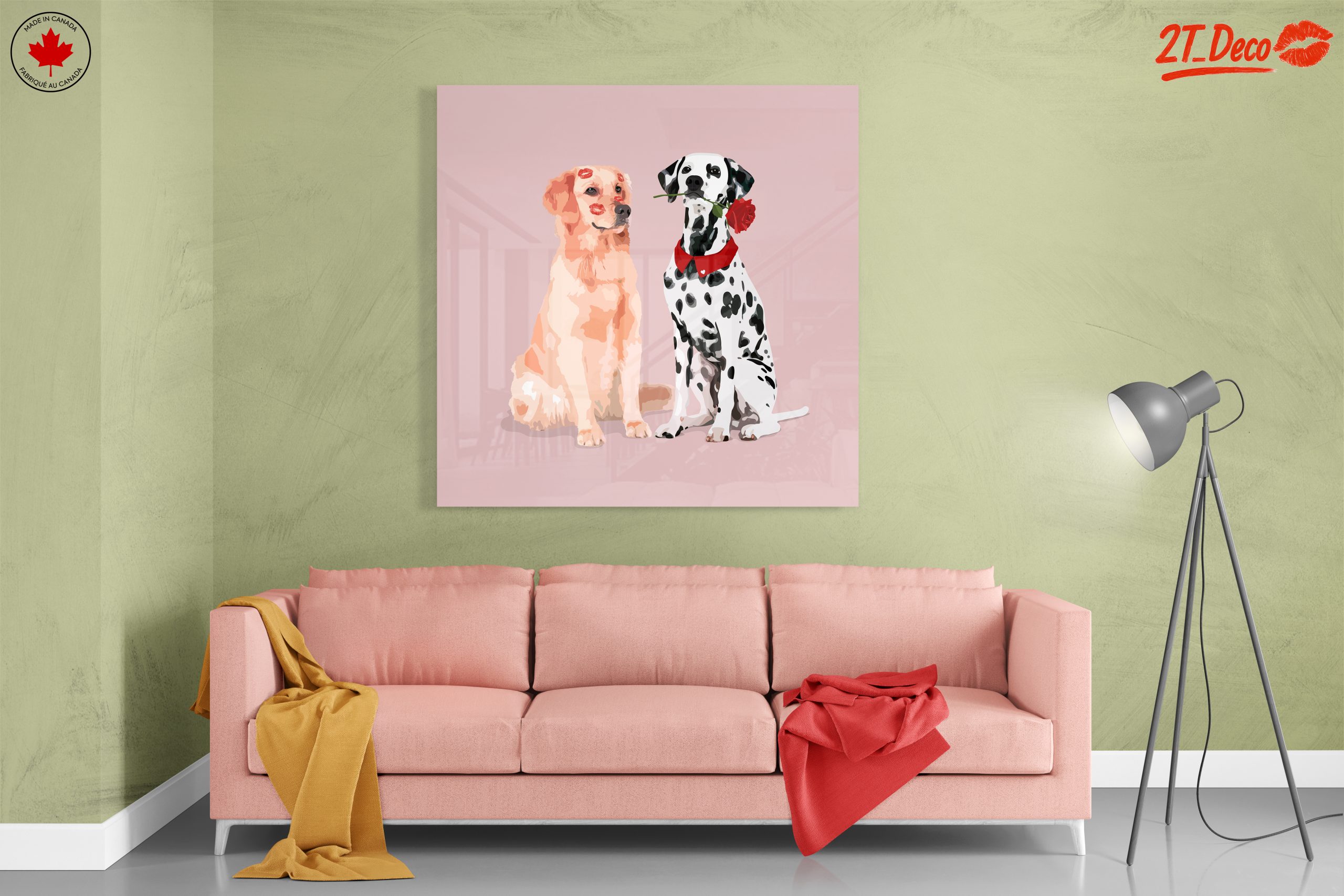 Adorable Golden Retriever and Dalmatian Illustration - Image 7