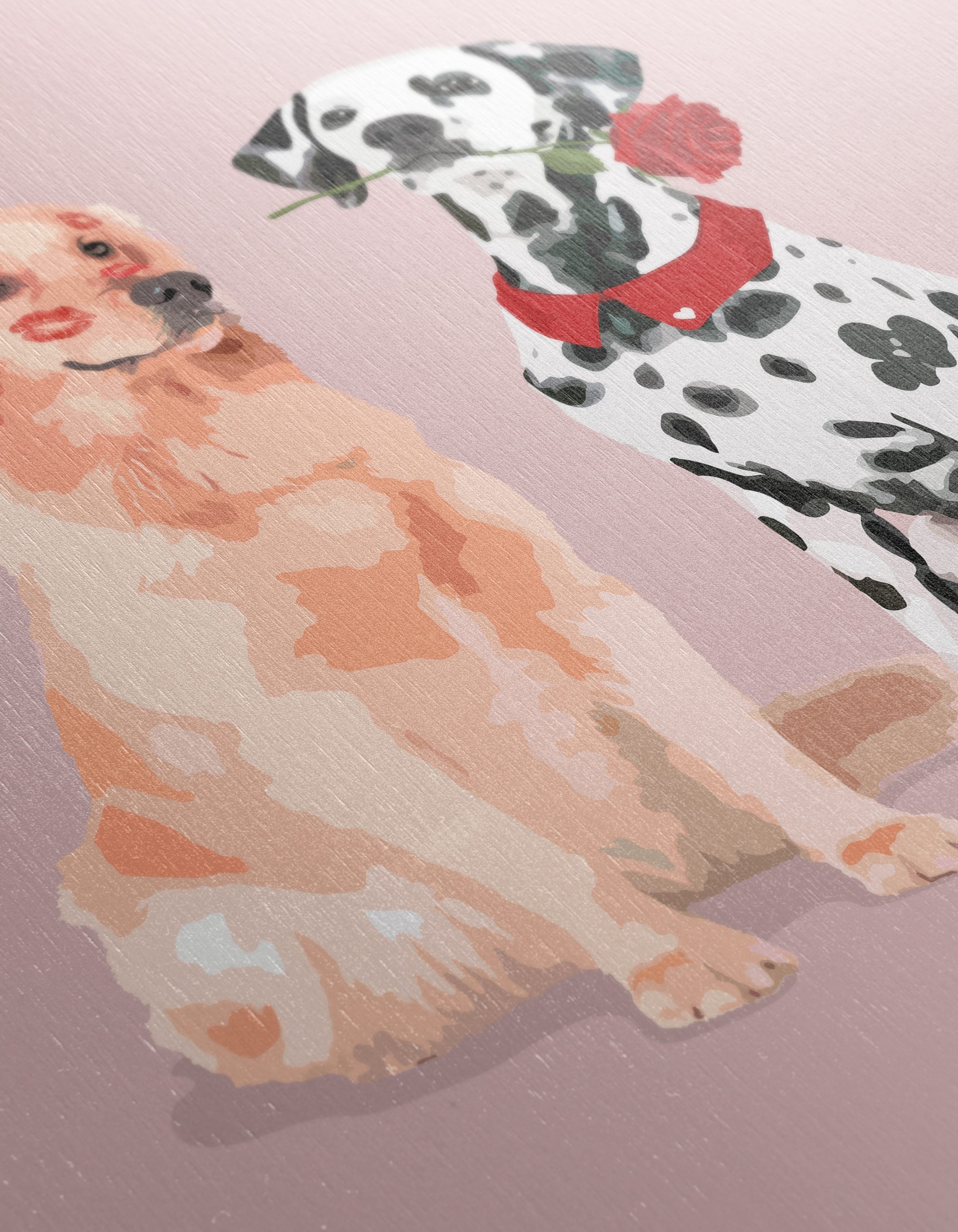 Adorable Golden Retriever and Dalmatian Illustration - Image 12