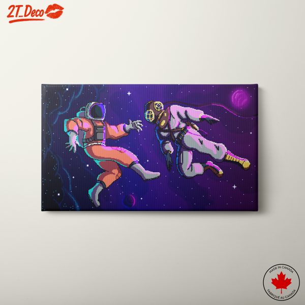 Pixel Art Space Adventure with Astronauts