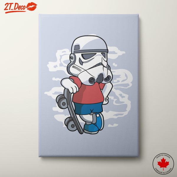 Stylized Stormtrooper Skateboard Character Art