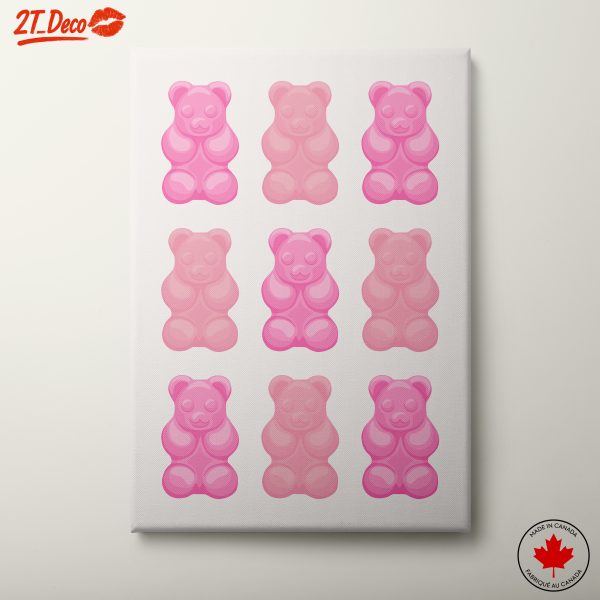 Playful Pink Gummy Bear Art